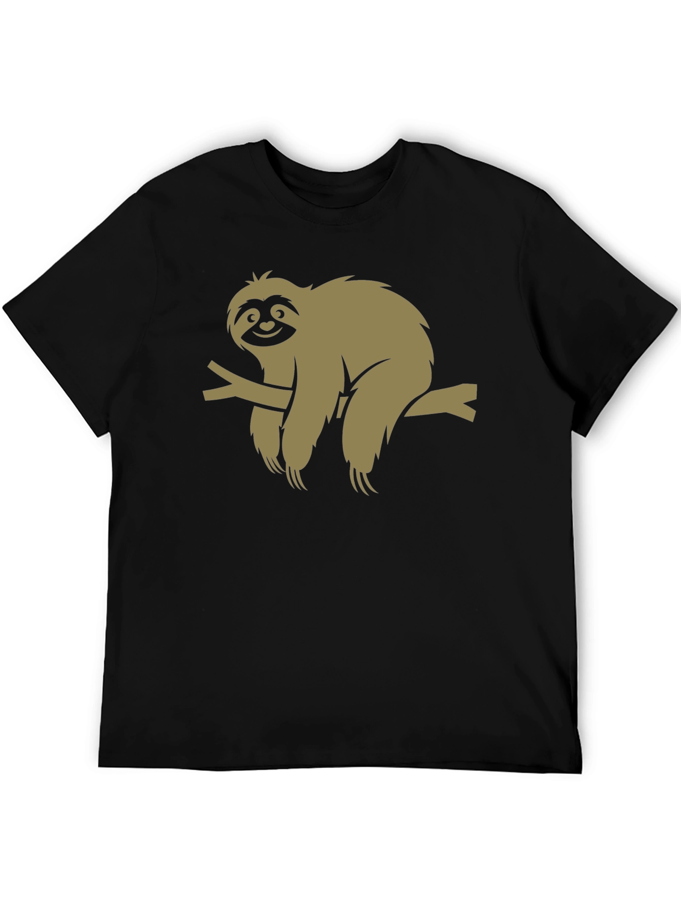 Sloth Graphic Tee - Relaxed Fit Black T-Shirt