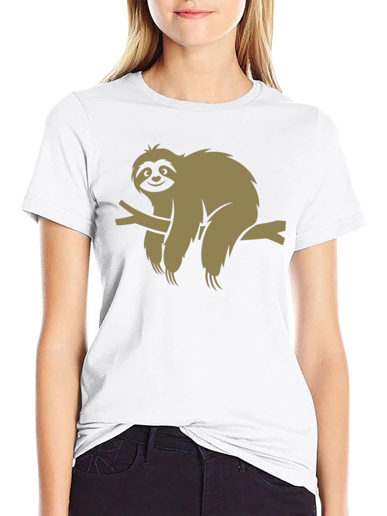 Sloth Graphic Tee - Relaxed Fit Black T-Shirt