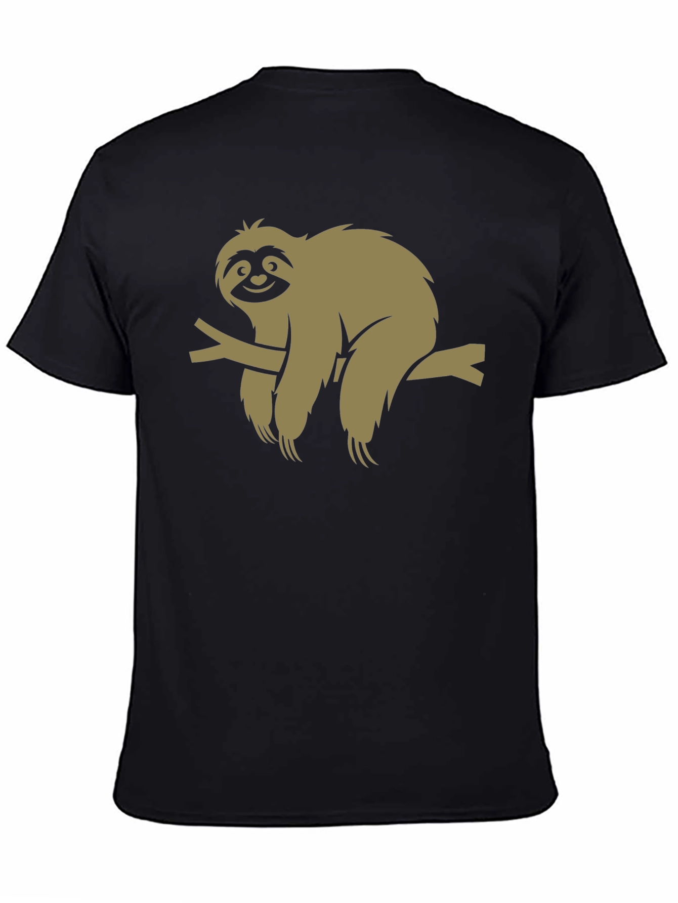 Sloth Graphic Tee - Relaxed Fit Black T-Shirt