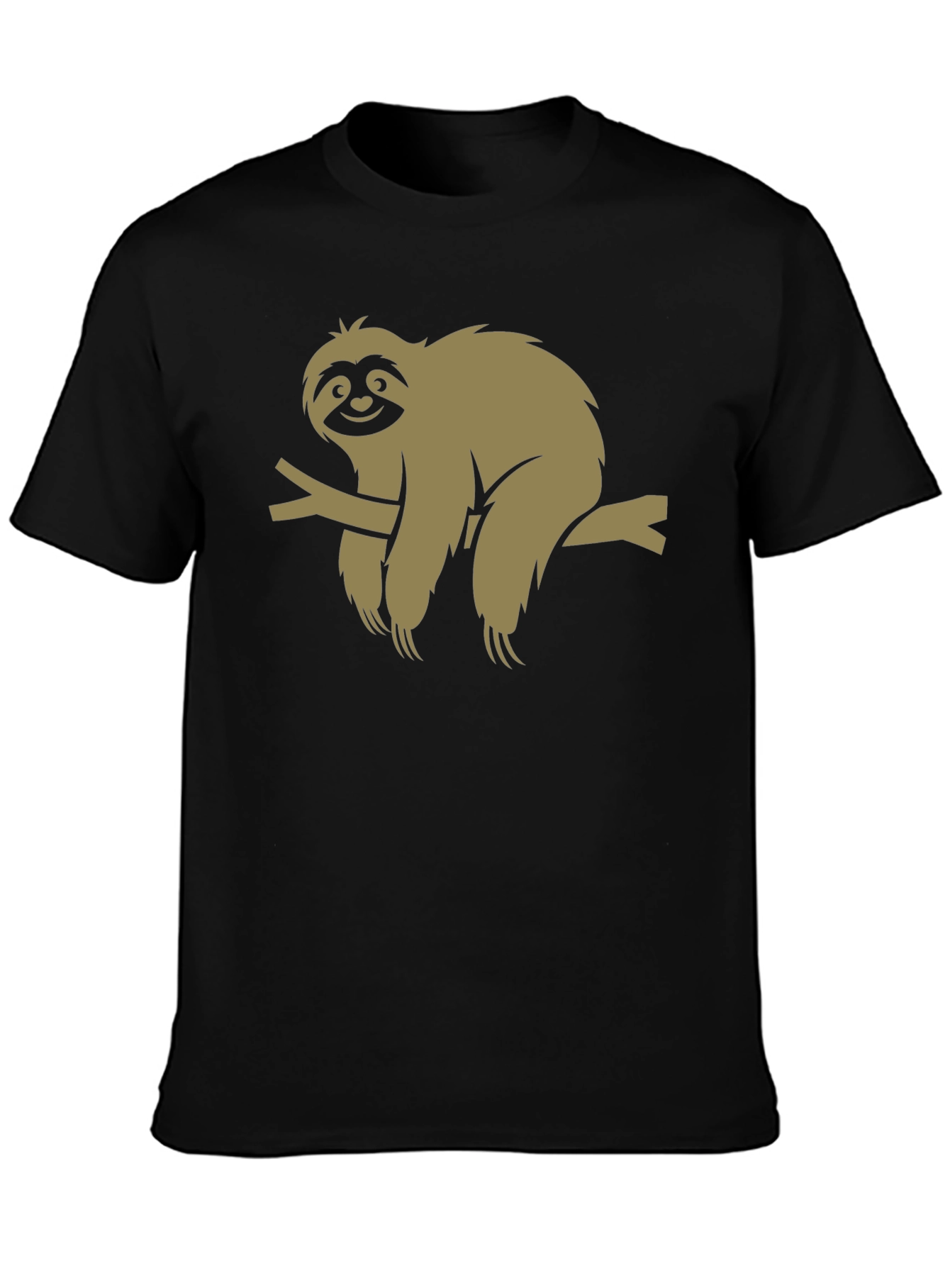 Sloth Graphic Tee - Relaxed Fit Black T-Shirt