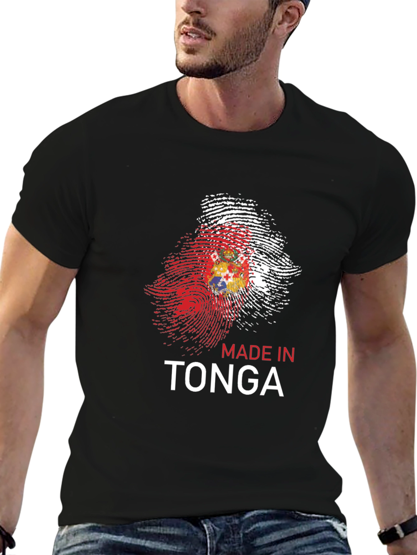 Tonga Pride Fingerprint T-Shirt - Black