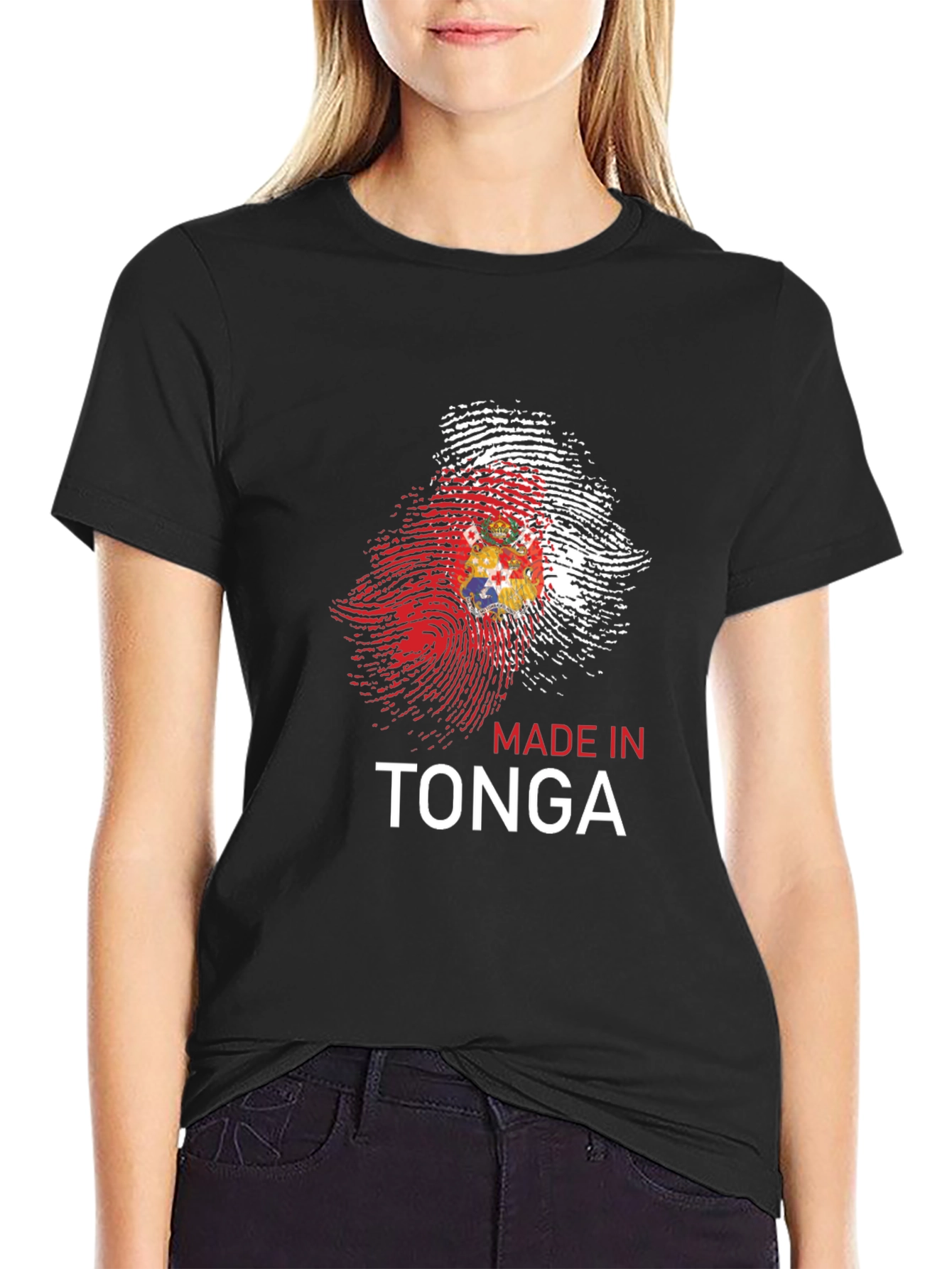 Tonga Pride Fingerprint T-Shirt - Black