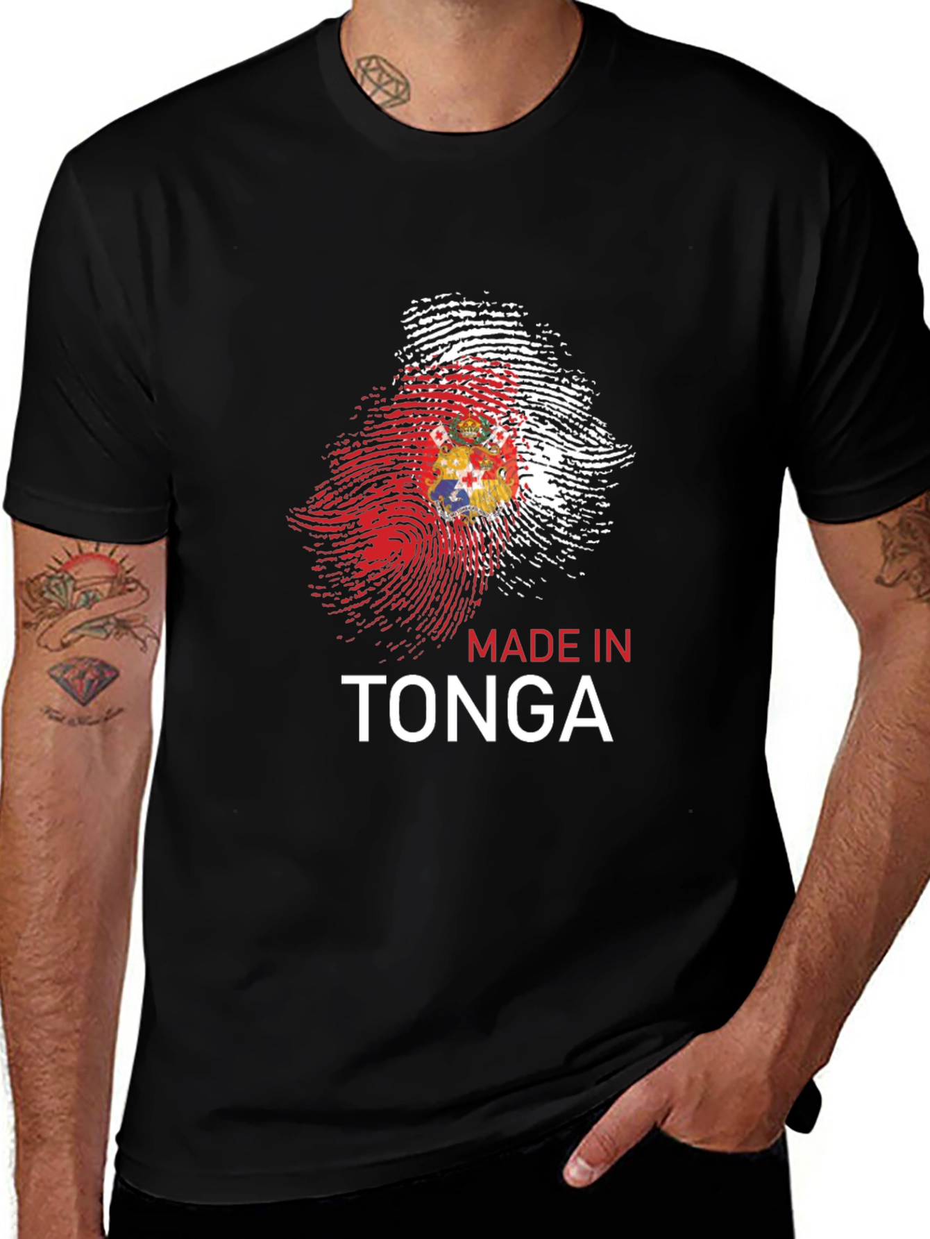 Tonga Pride Fingerprint T-Shirt - Black