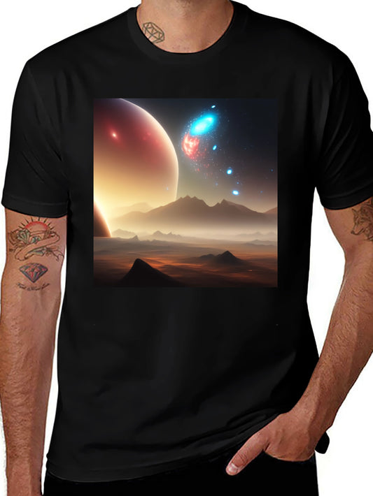 Cosmic Landscape Graphic Tee - Black