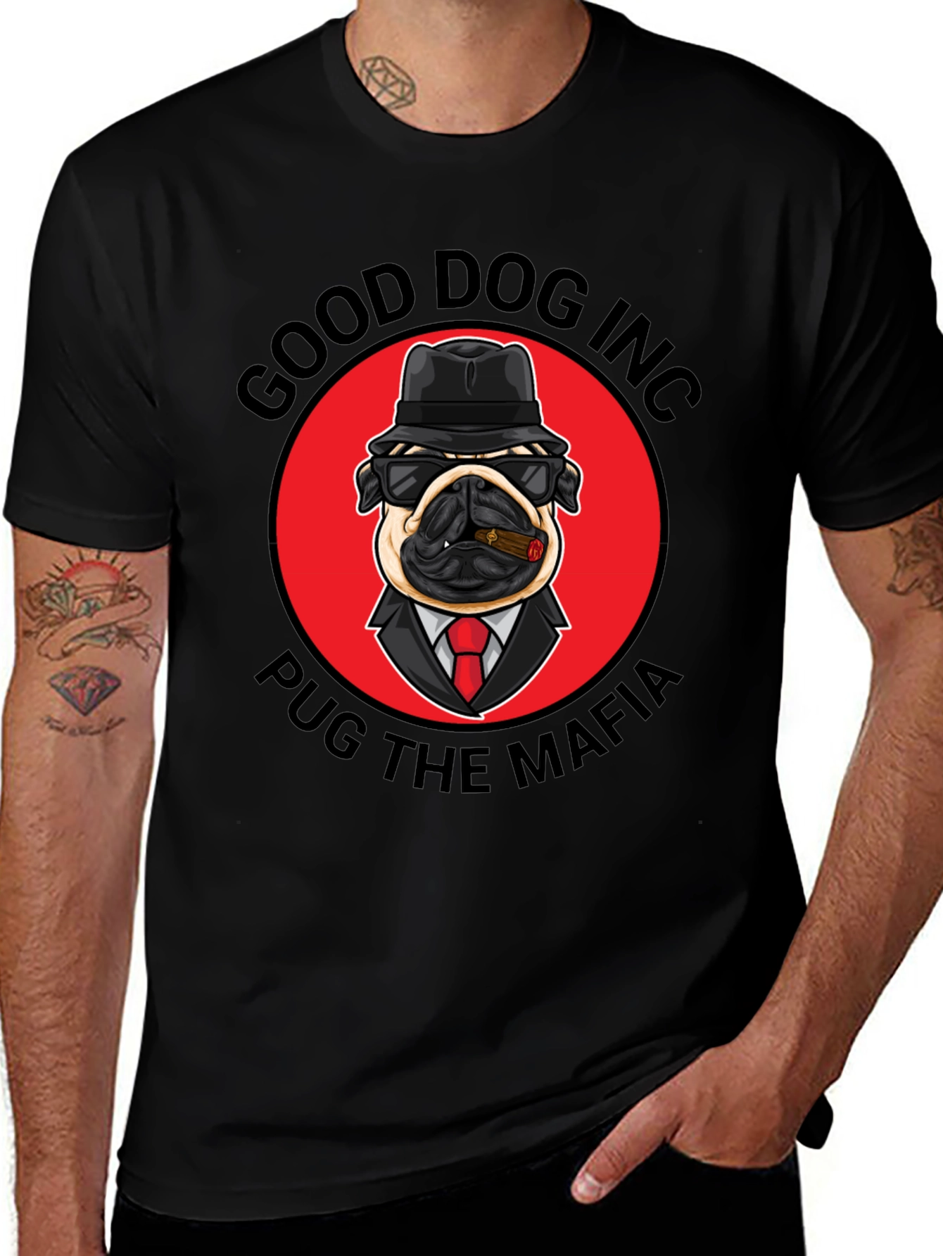 Good Dog Inc. Pug Mafia Graphic T-Shirt