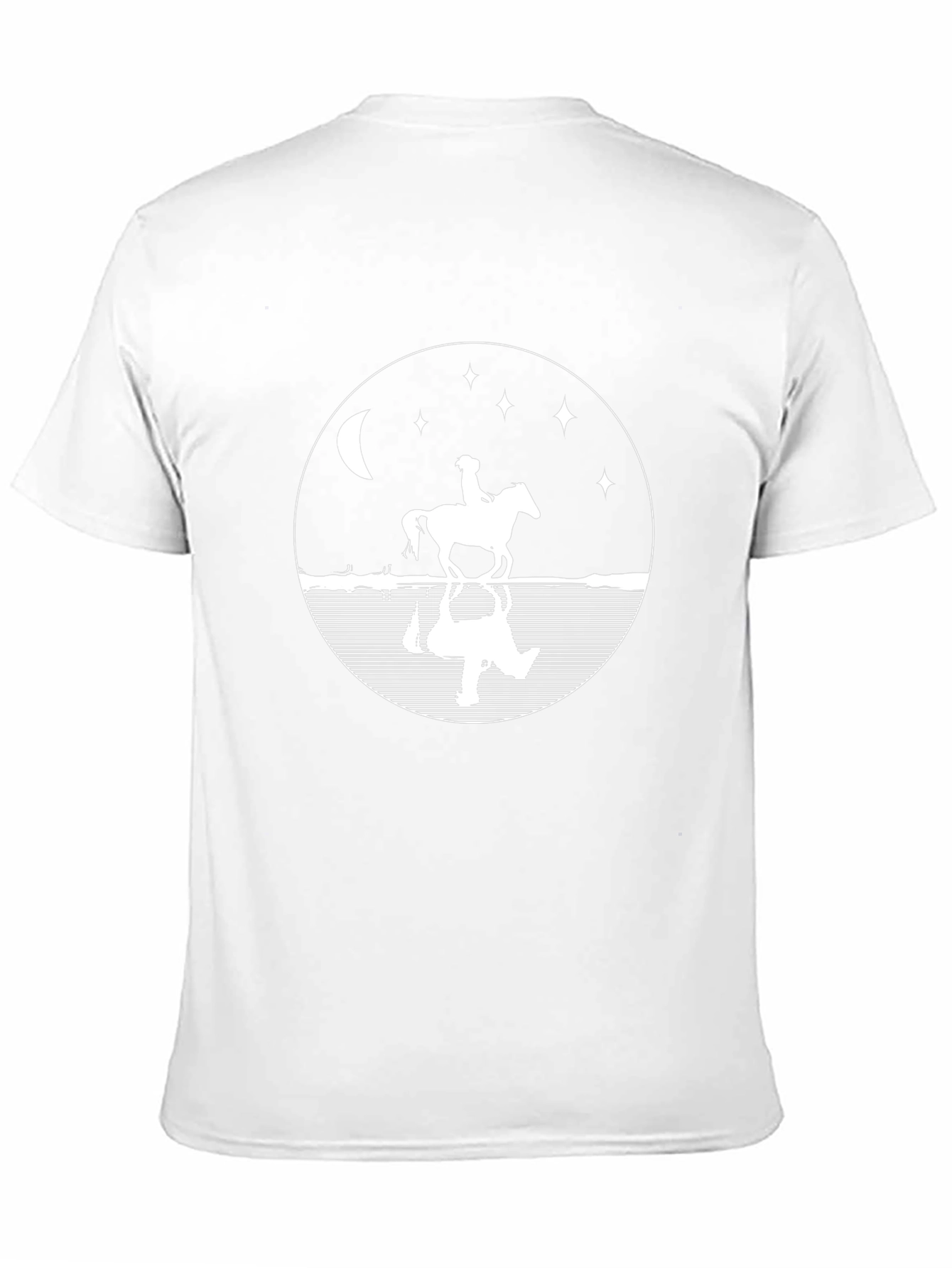 Equestrian Moon Reflection Graphic Tee - Black