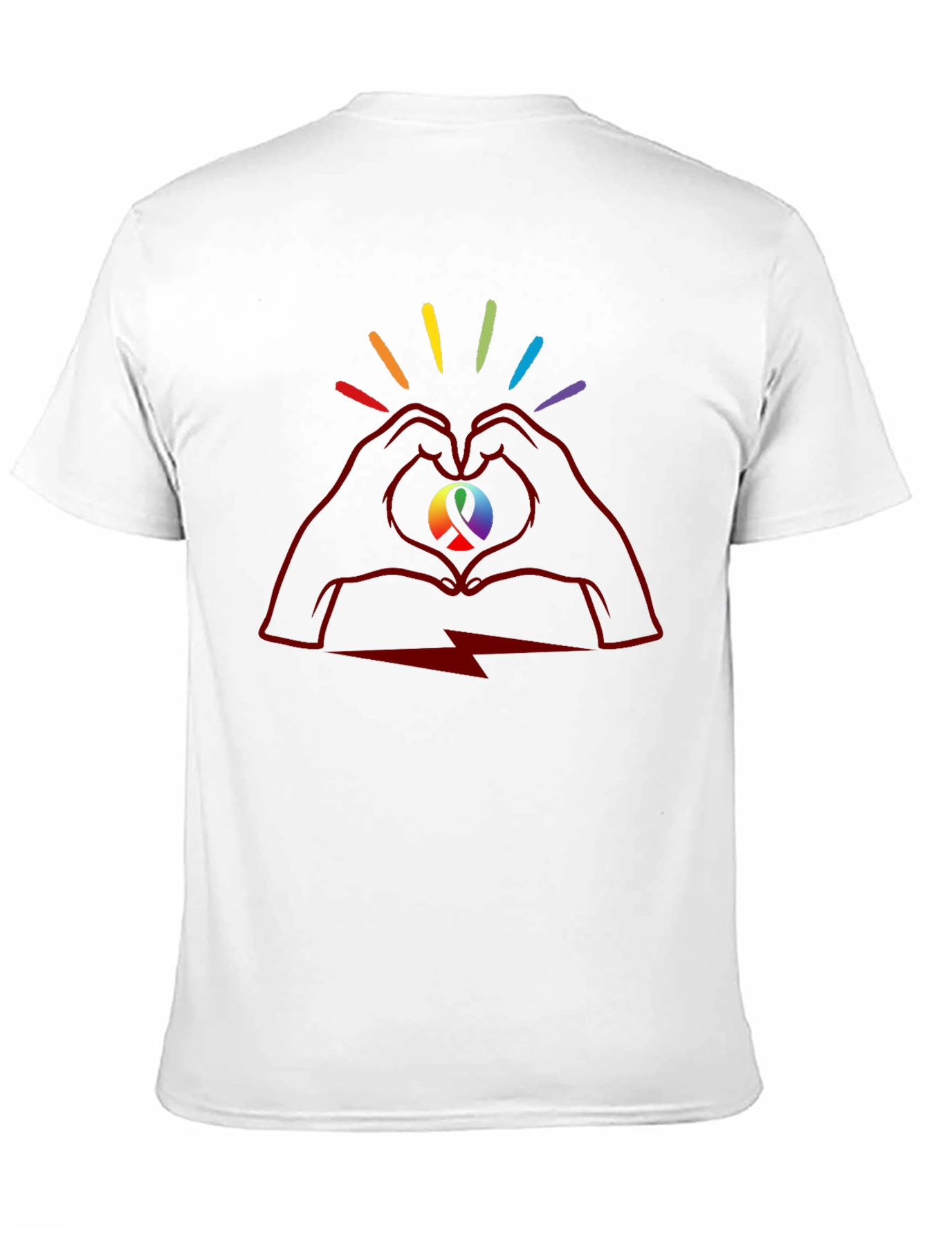 Pride Love Heart Hands Black T-Shirt