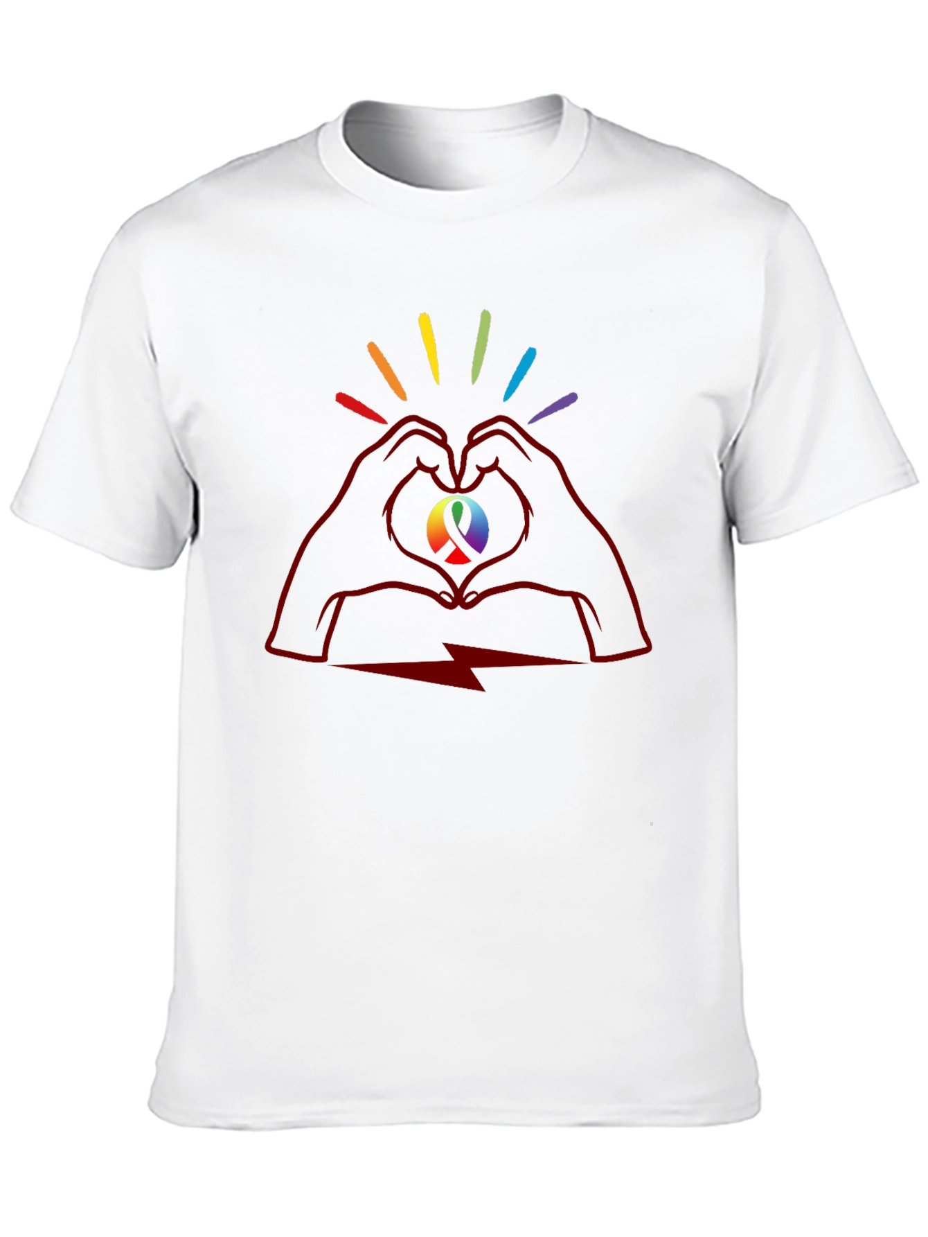 Pride Love Heart Hands Black T-Shirt