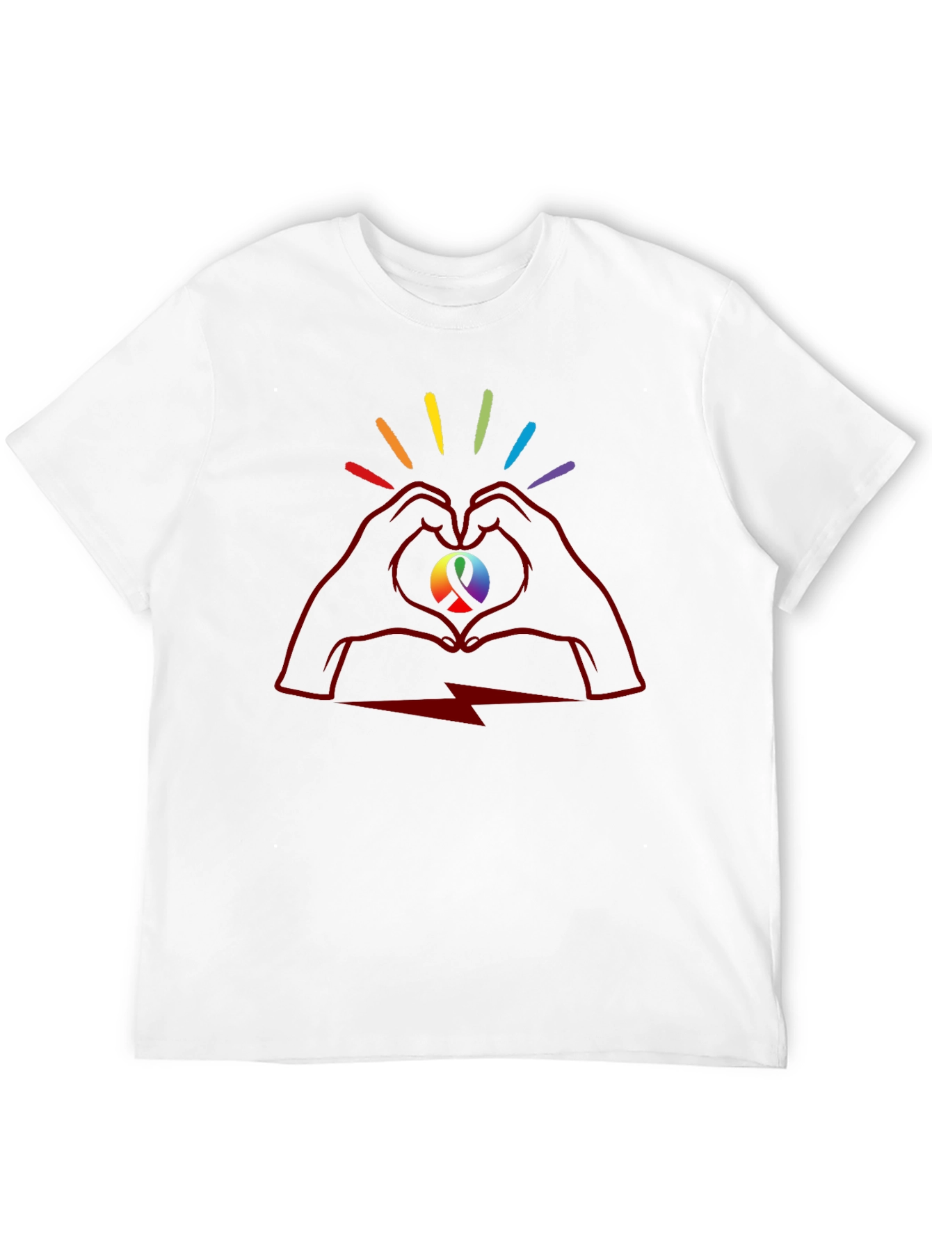 Pride Love Heart Hands Black T-Shirt