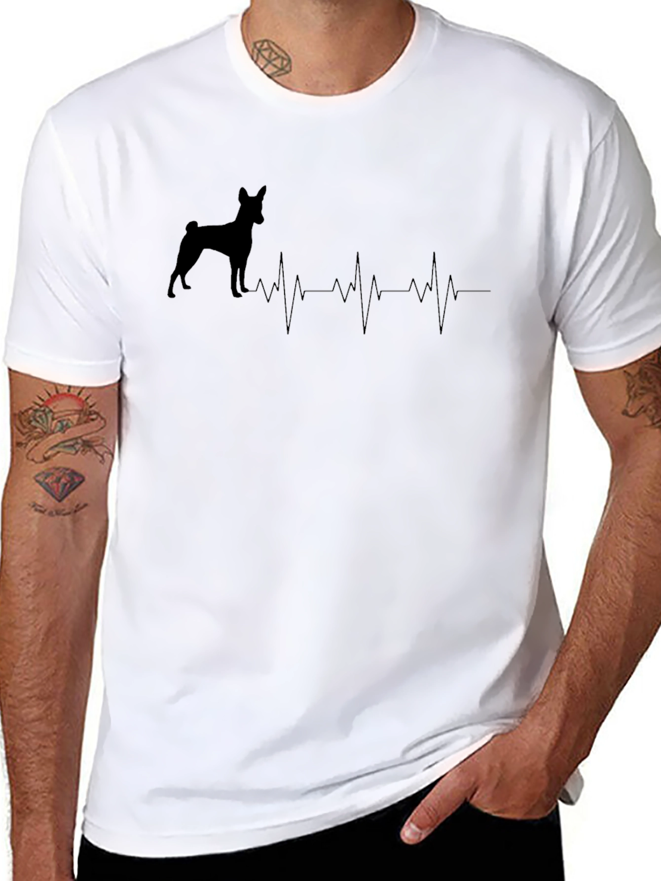 Dog Heartbeat T-Shirt -  Unisex Black Tee