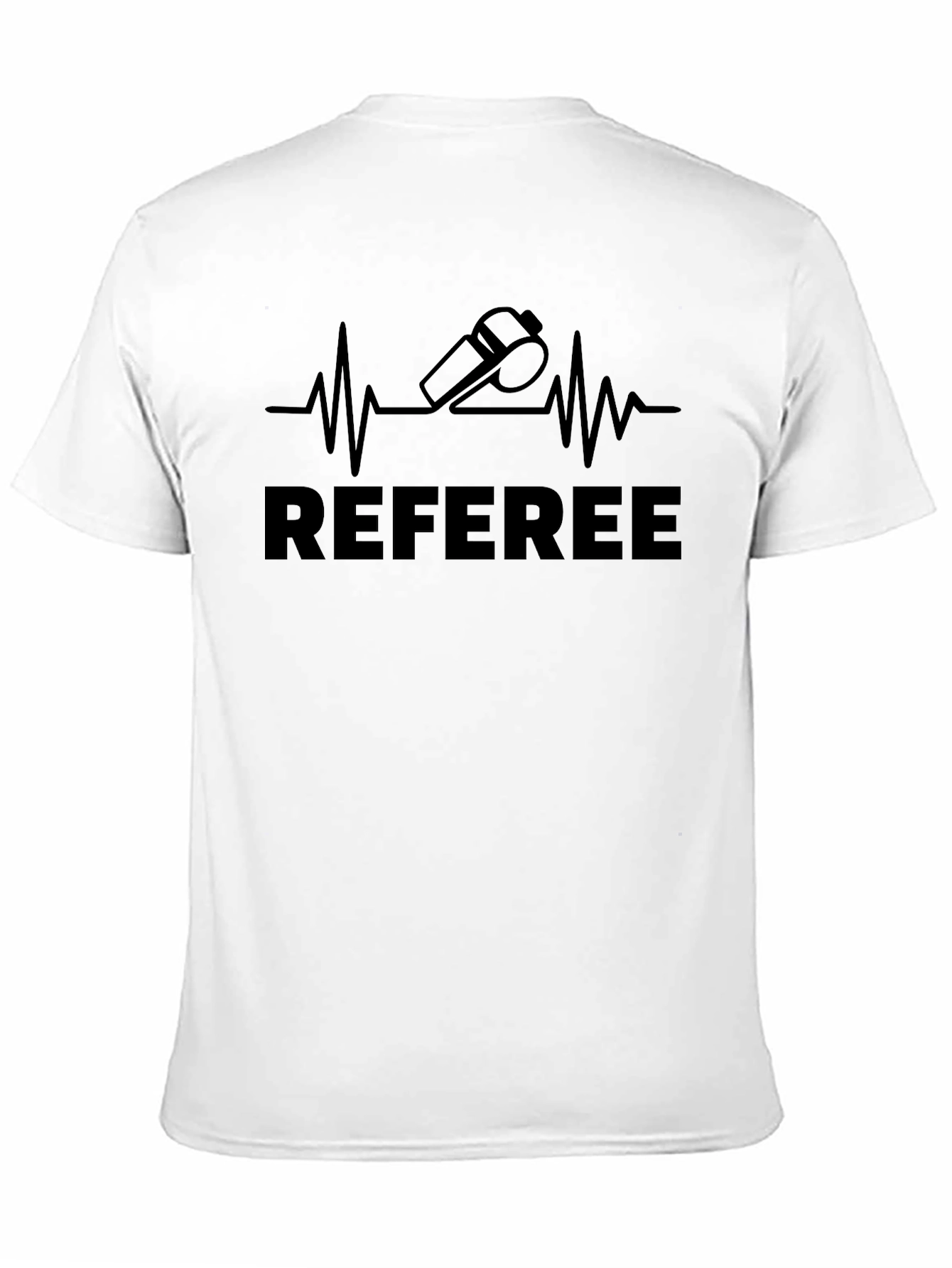 Referee Heartbeat T-Shirt - Black Cotton Tee