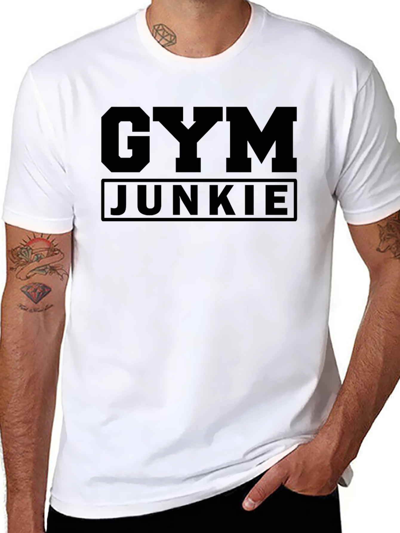 Gym Junkie Black Graphic Tee