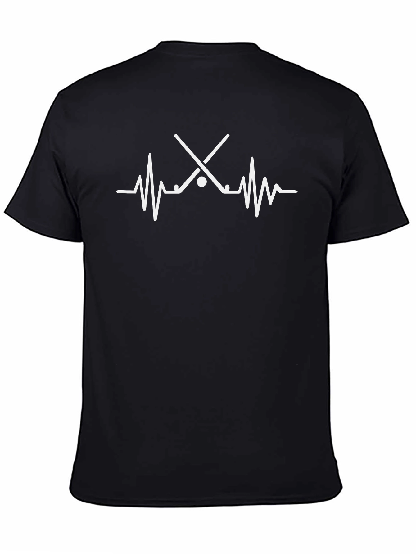 Hockey Heartbeat T-Shirt - Black Cotton Tee