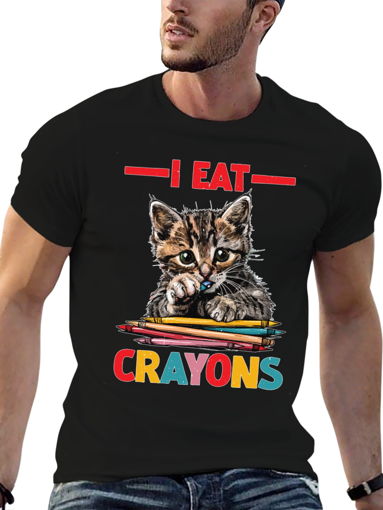I Eat Crayons Cat Graphic Tee