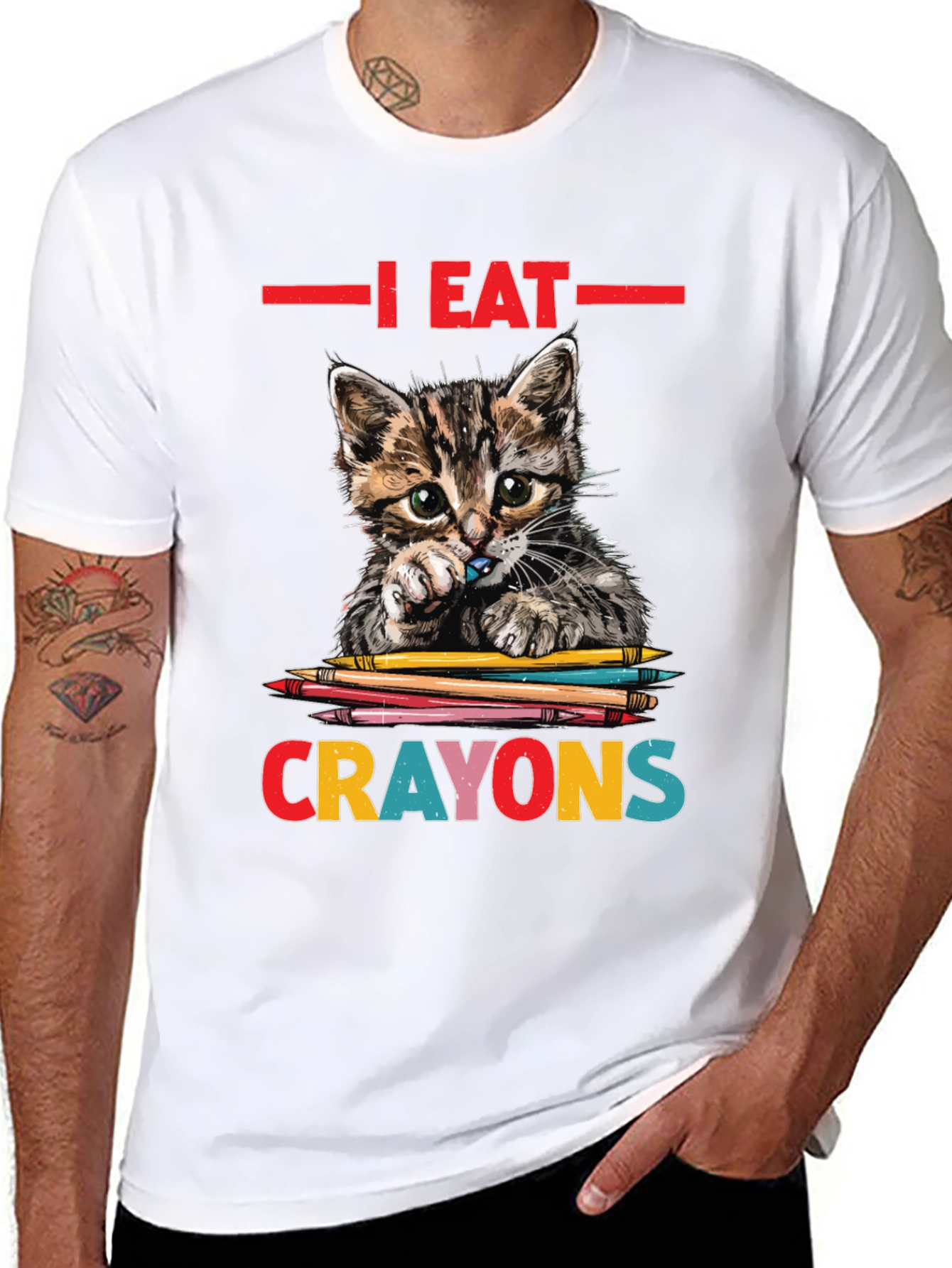 I Eat Crayons Cat Graphic Tee