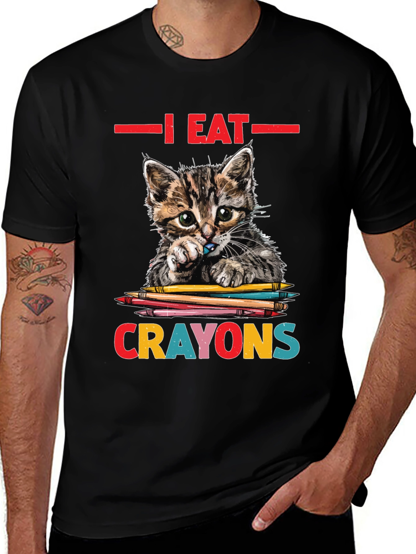 I Eat Crayons Cat Graphic Tee