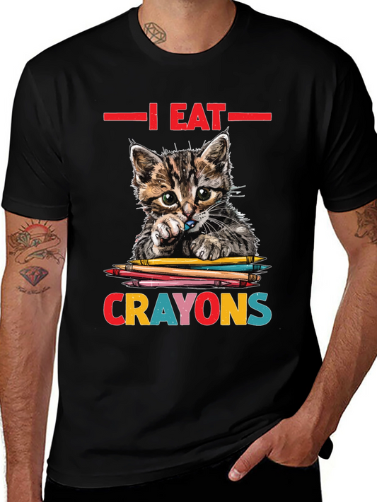 I Eat Crayons Cat Graphic Tee