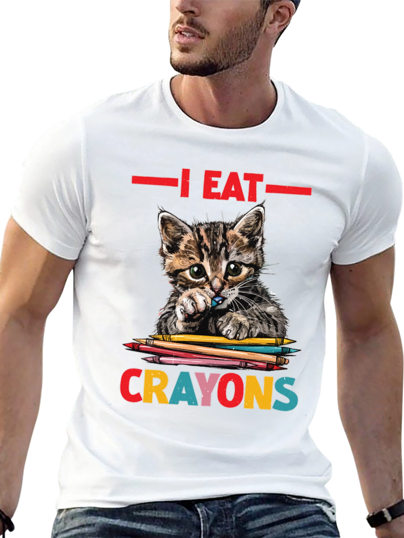 I Eat Crayons Cat Graphic Tee