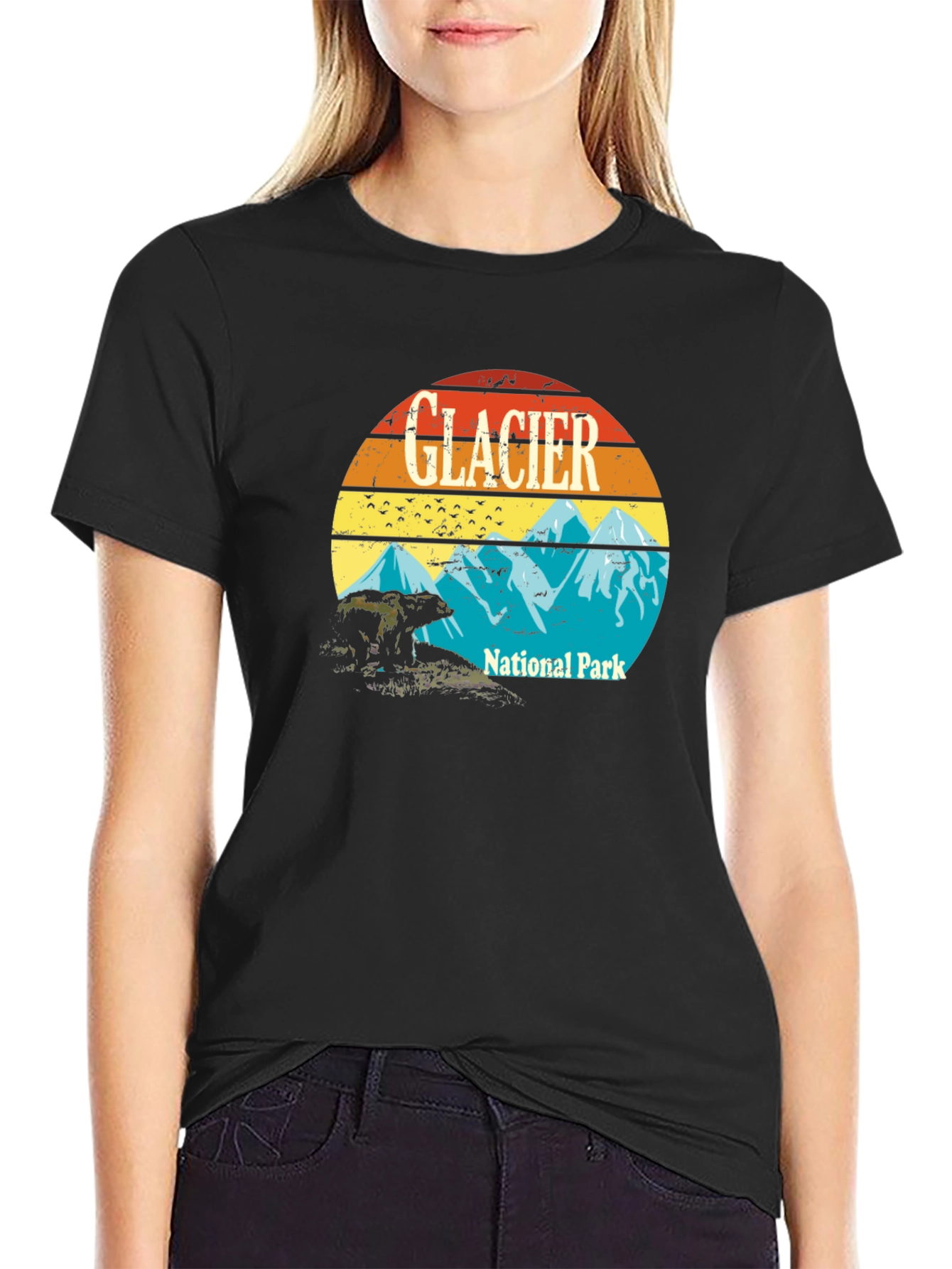 Glacier National Park T-Shirt - Retro Graphic Tee