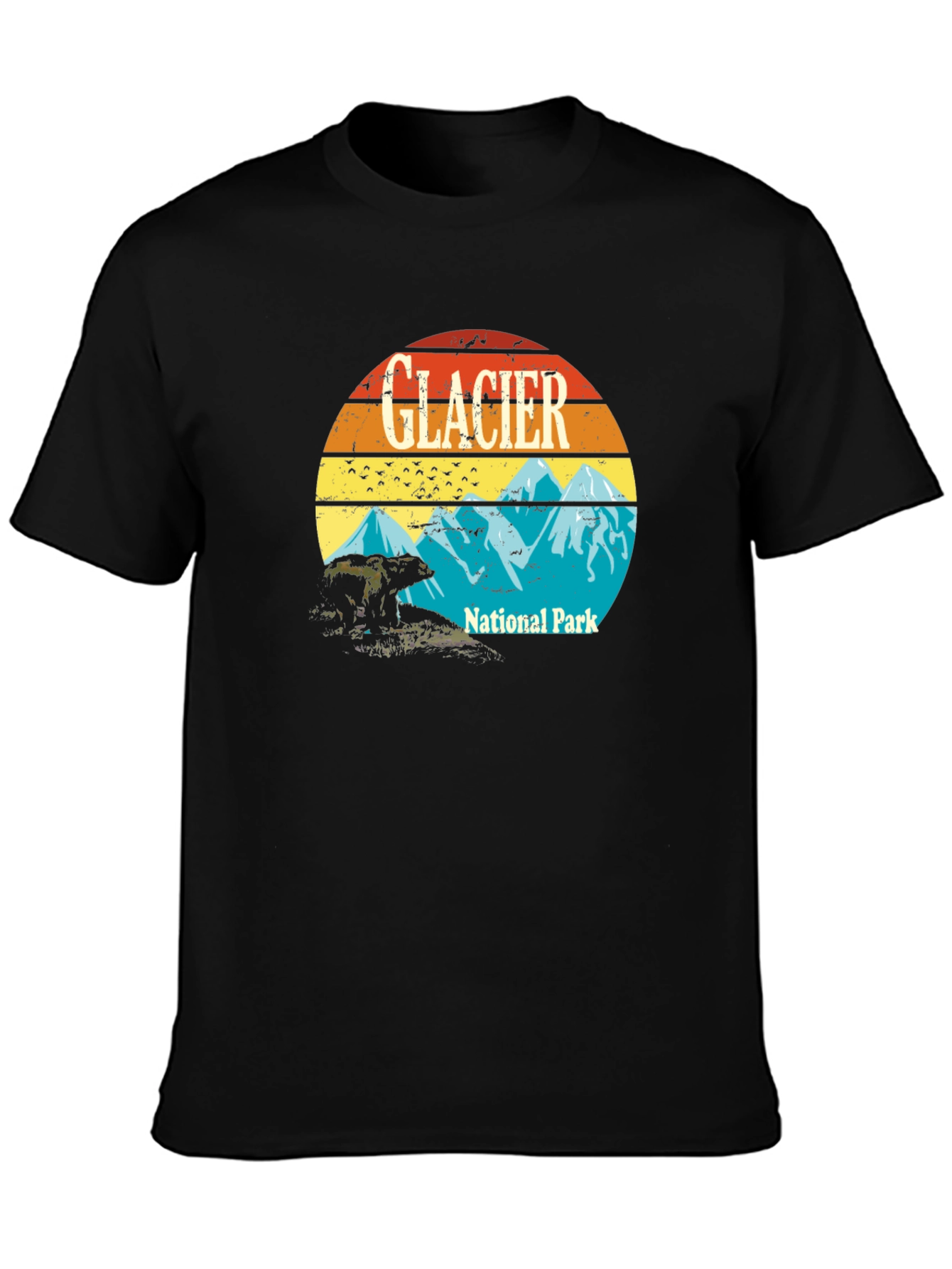 Glacier National Park T-Shirt - Retro Graphic Tee
