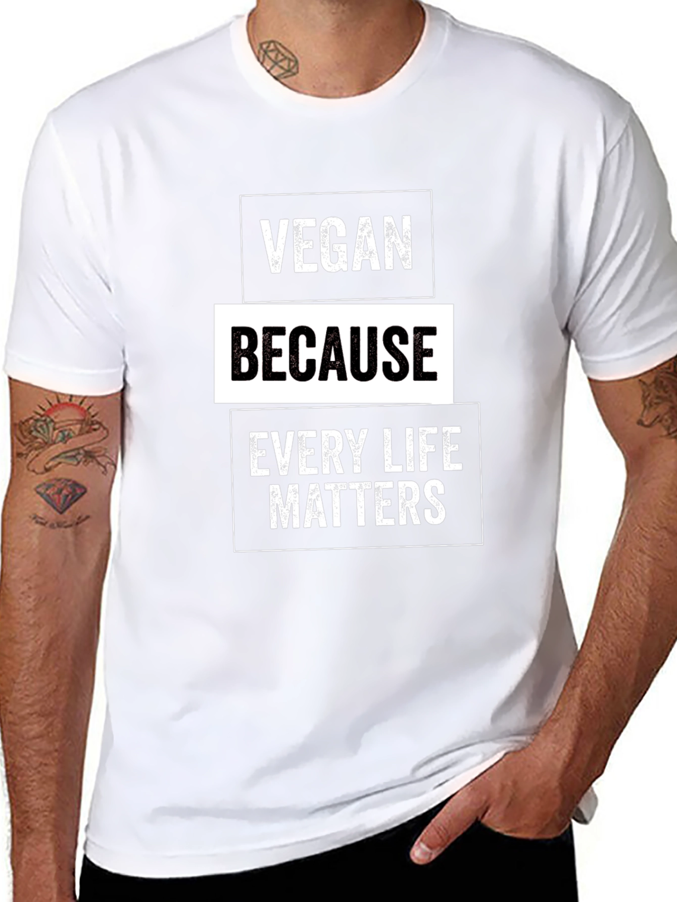 Vegan Because Every Life Matters Graphic Tee