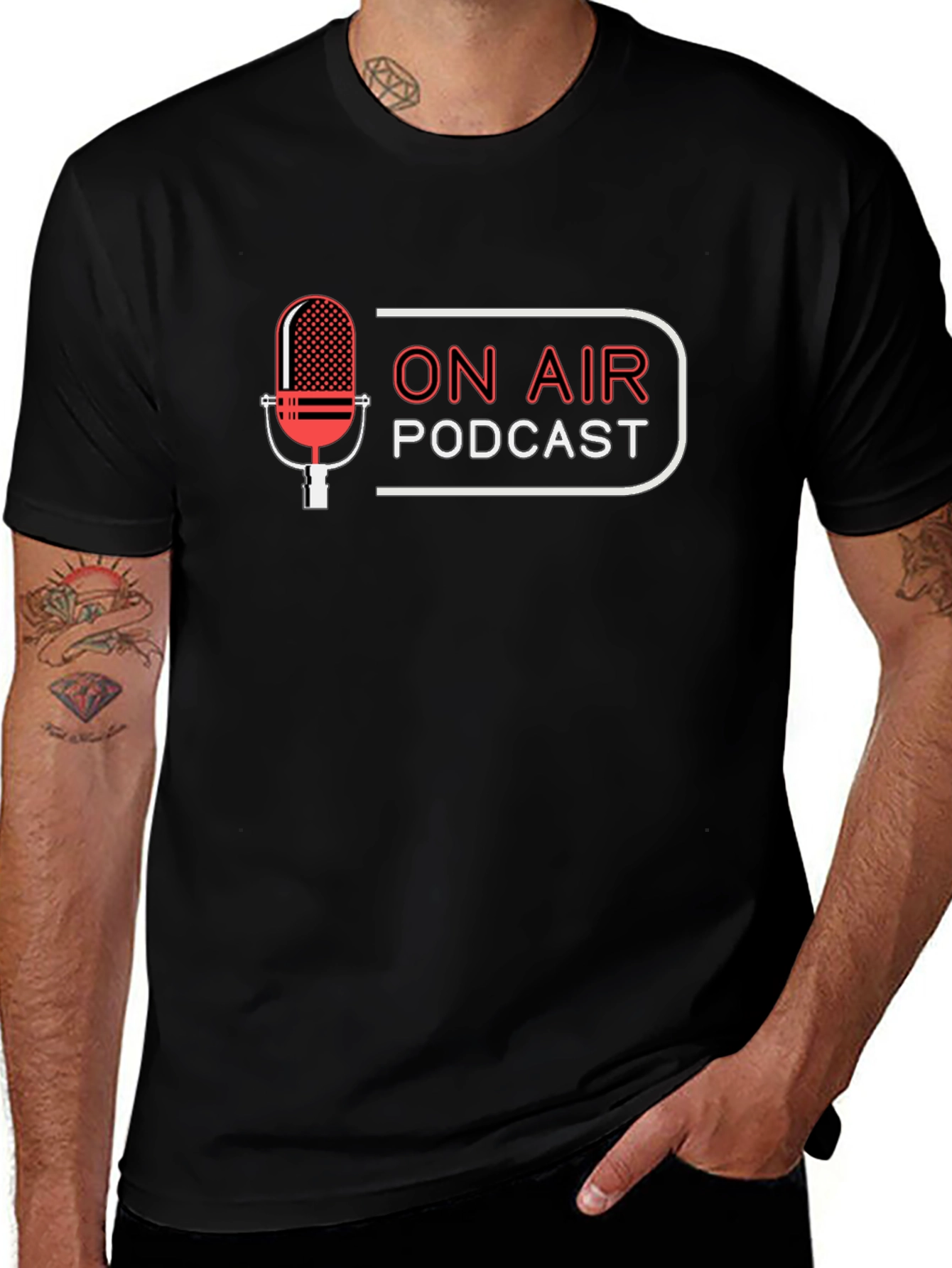 On Air Podcast Black T-Shirt