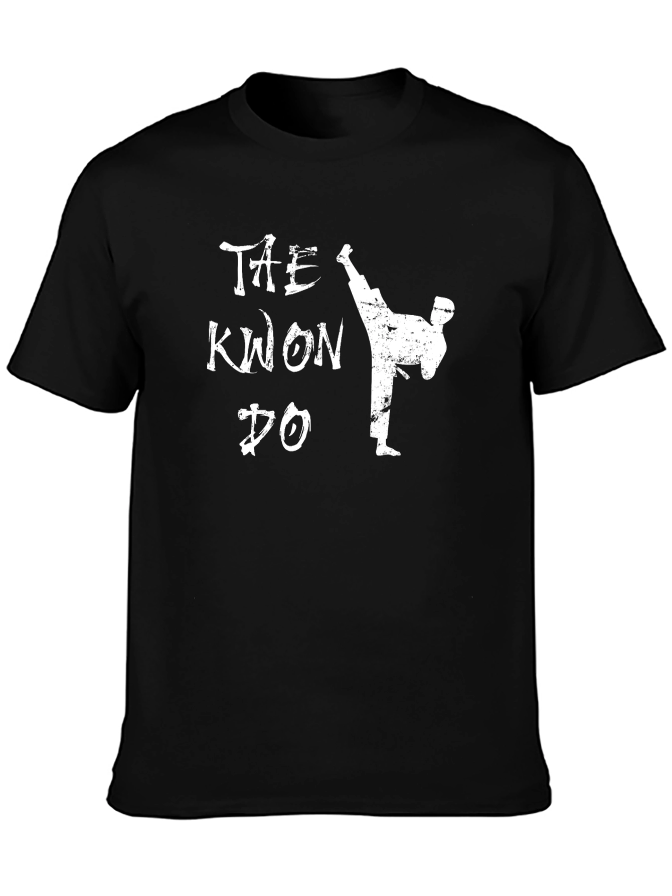 Taekwondo T-Shirt - Martial Arts Kick Design - Black