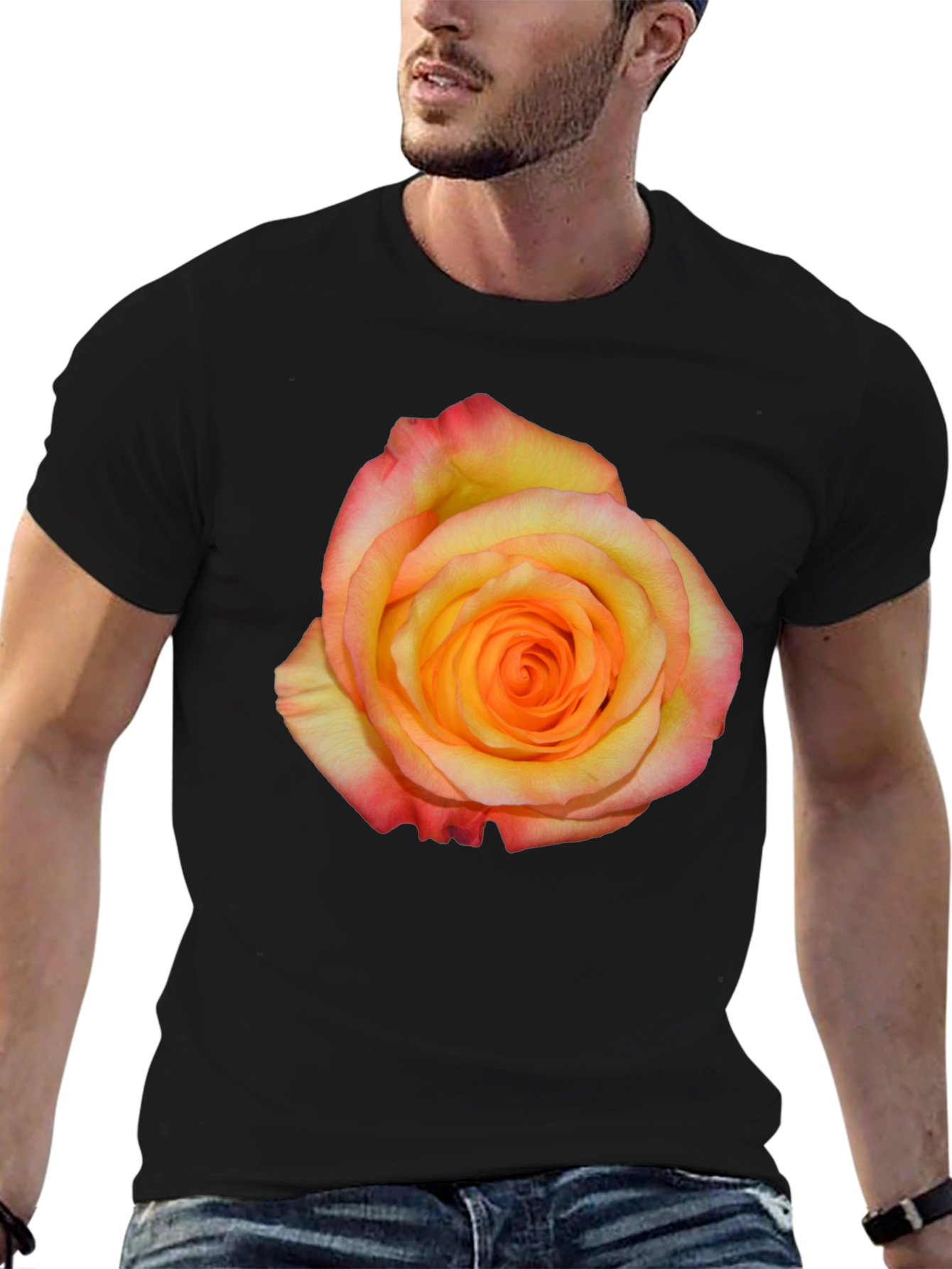 Rose Graphic Black T-Shirt