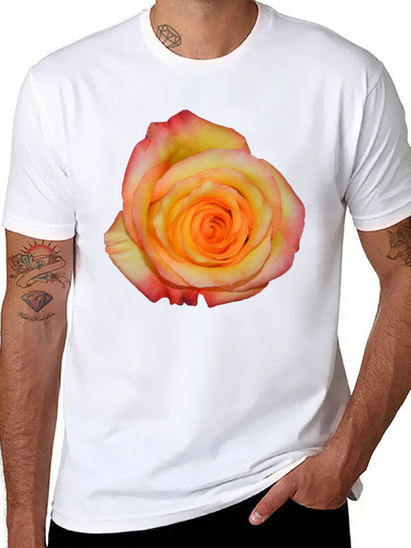 Rose Graphic Black T-Shirt