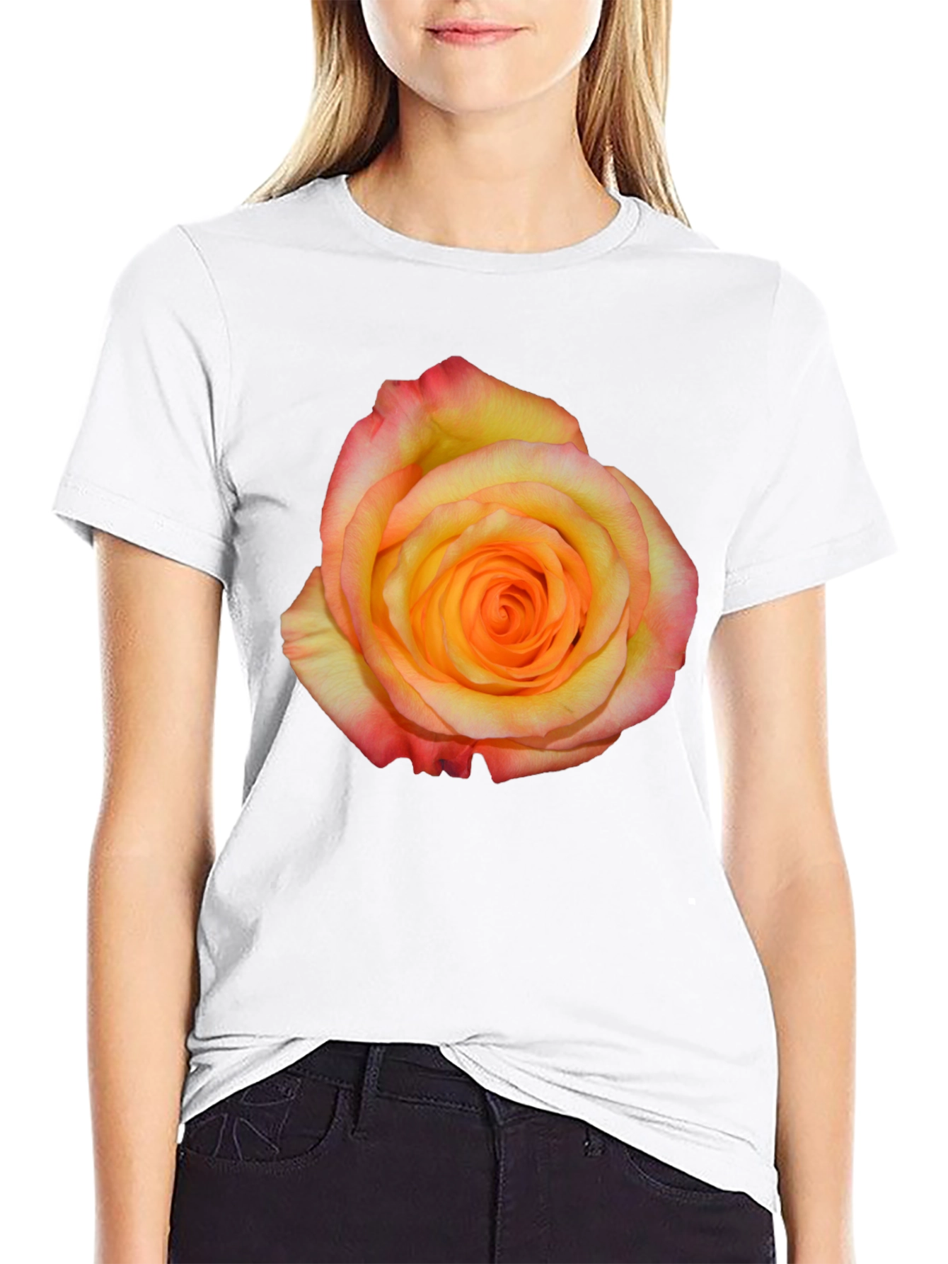 Rose Graphic Black T-Shirt