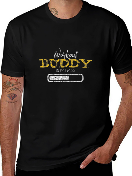 Workout Buddy in Progress Black T-Shirt