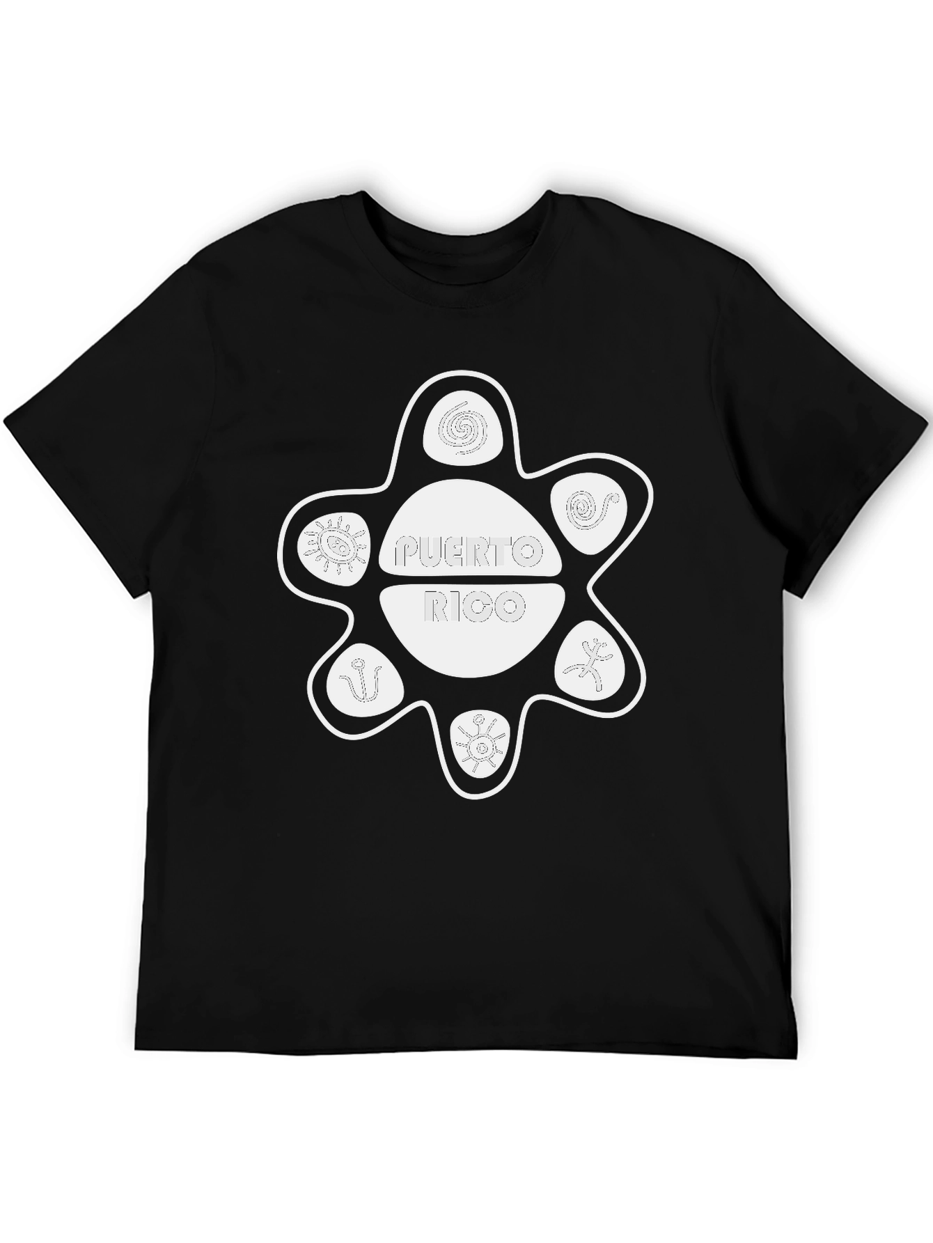 Puerto Rico Sun Taino Symbol Black T-Shirt