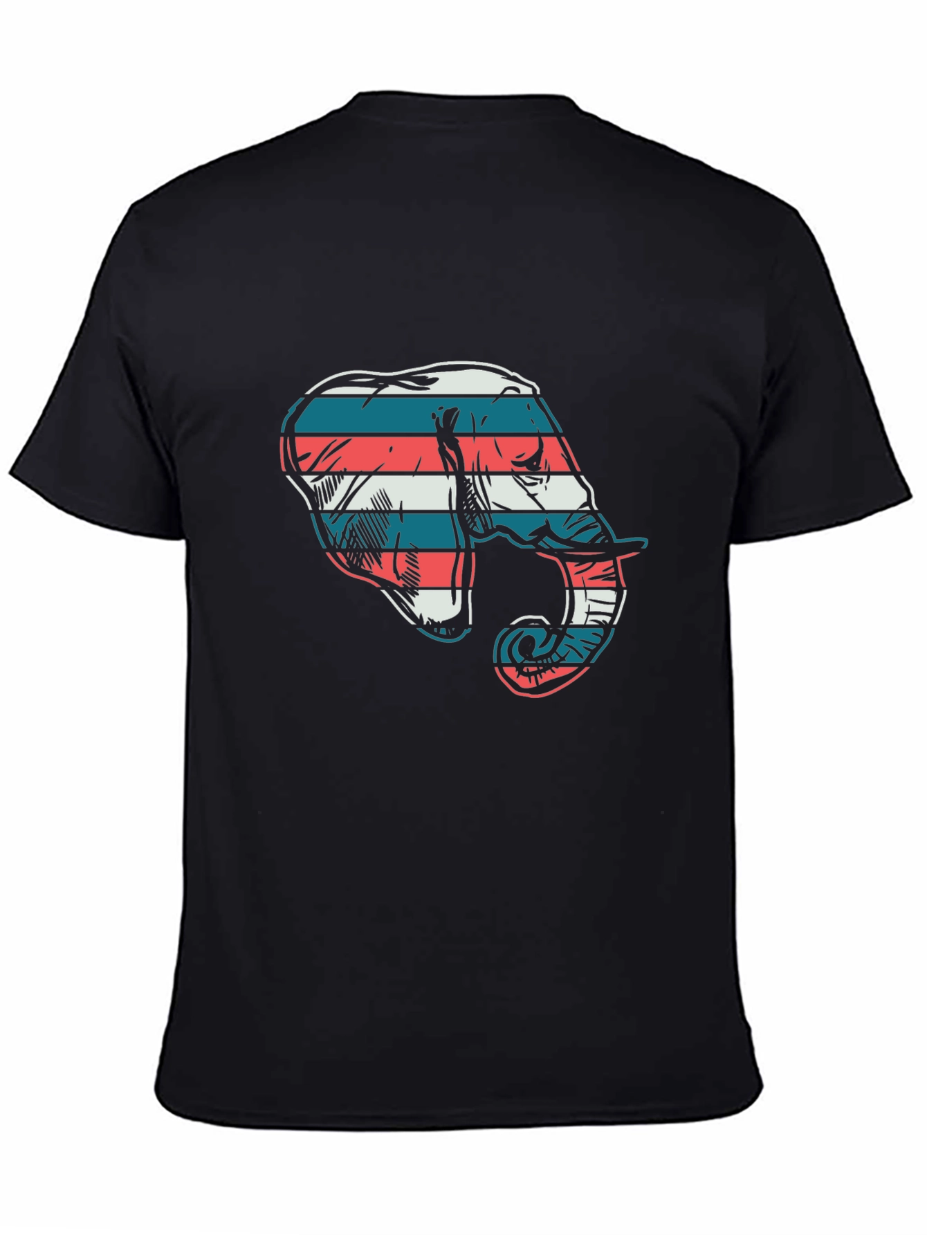 Striped Elephant Graphic Tee - Cool Casual Style