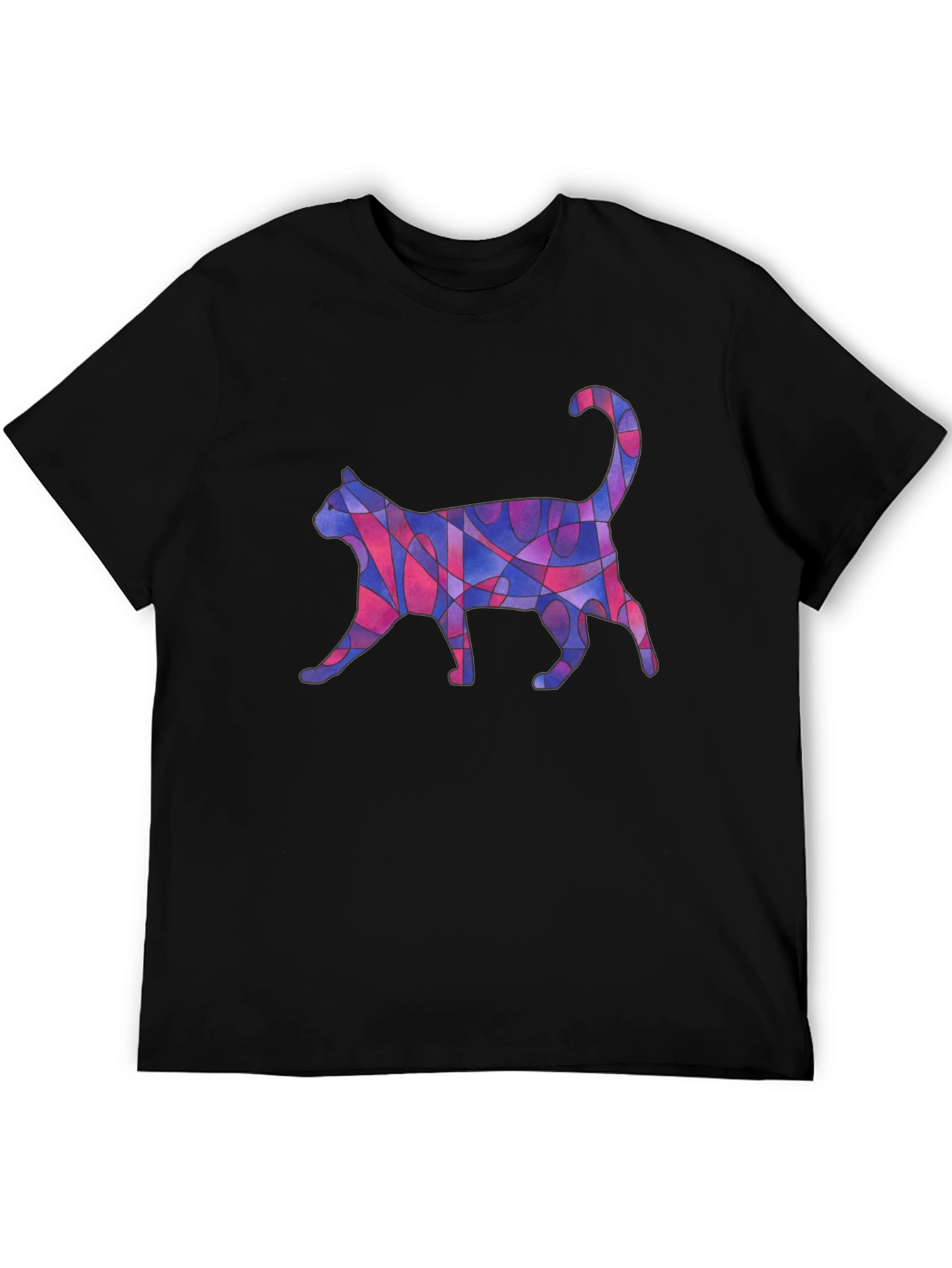 Abstract Cat Art Graphic T-Shirt