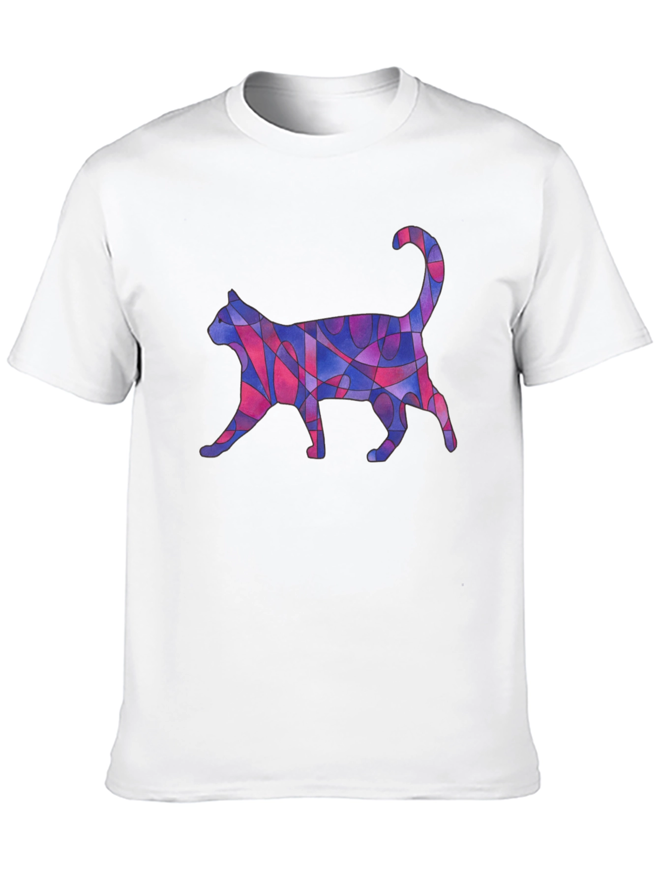 Abstract Cat Art Graphic T-Shirt