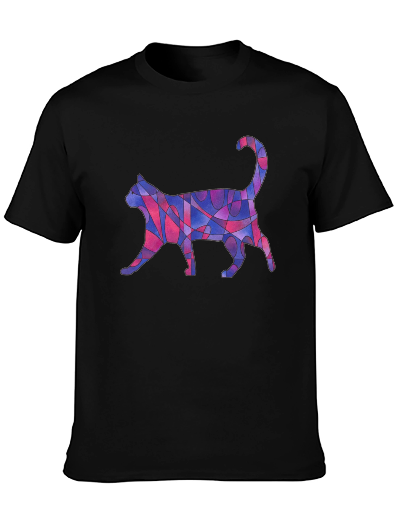 Abstract Cat Art Graphic T-Shirt