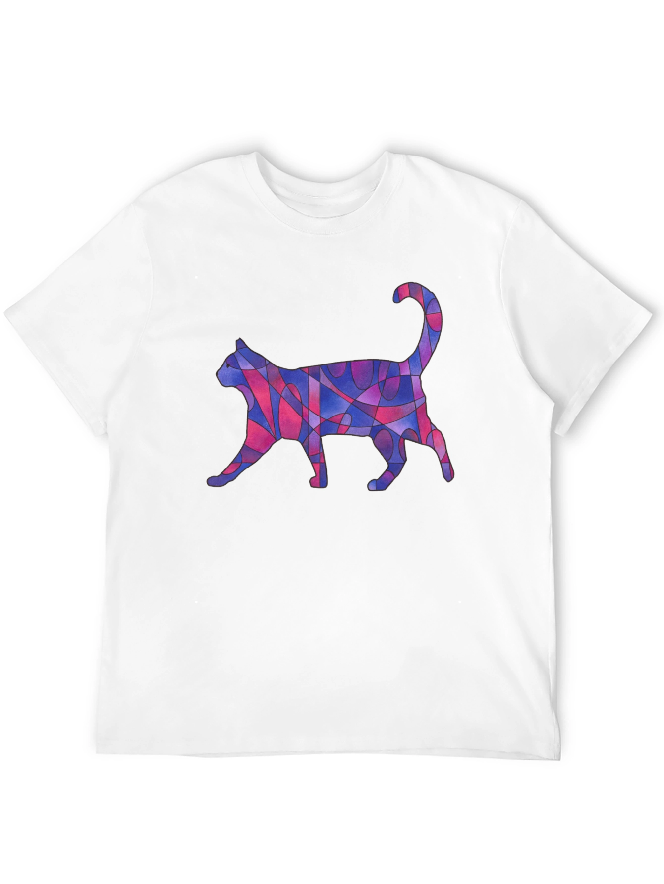 Abstract Cat Art Graphic T-Shirt