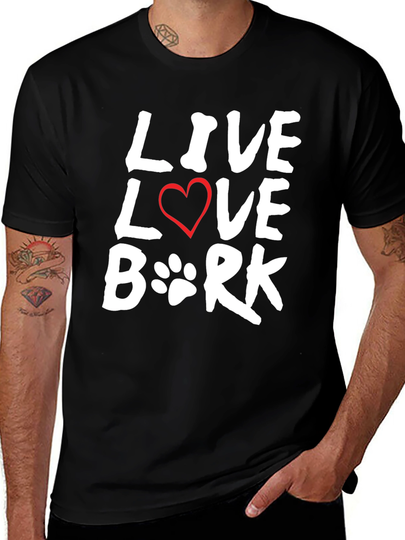Live Love Bork T-Shirt - Dog Lover Tee