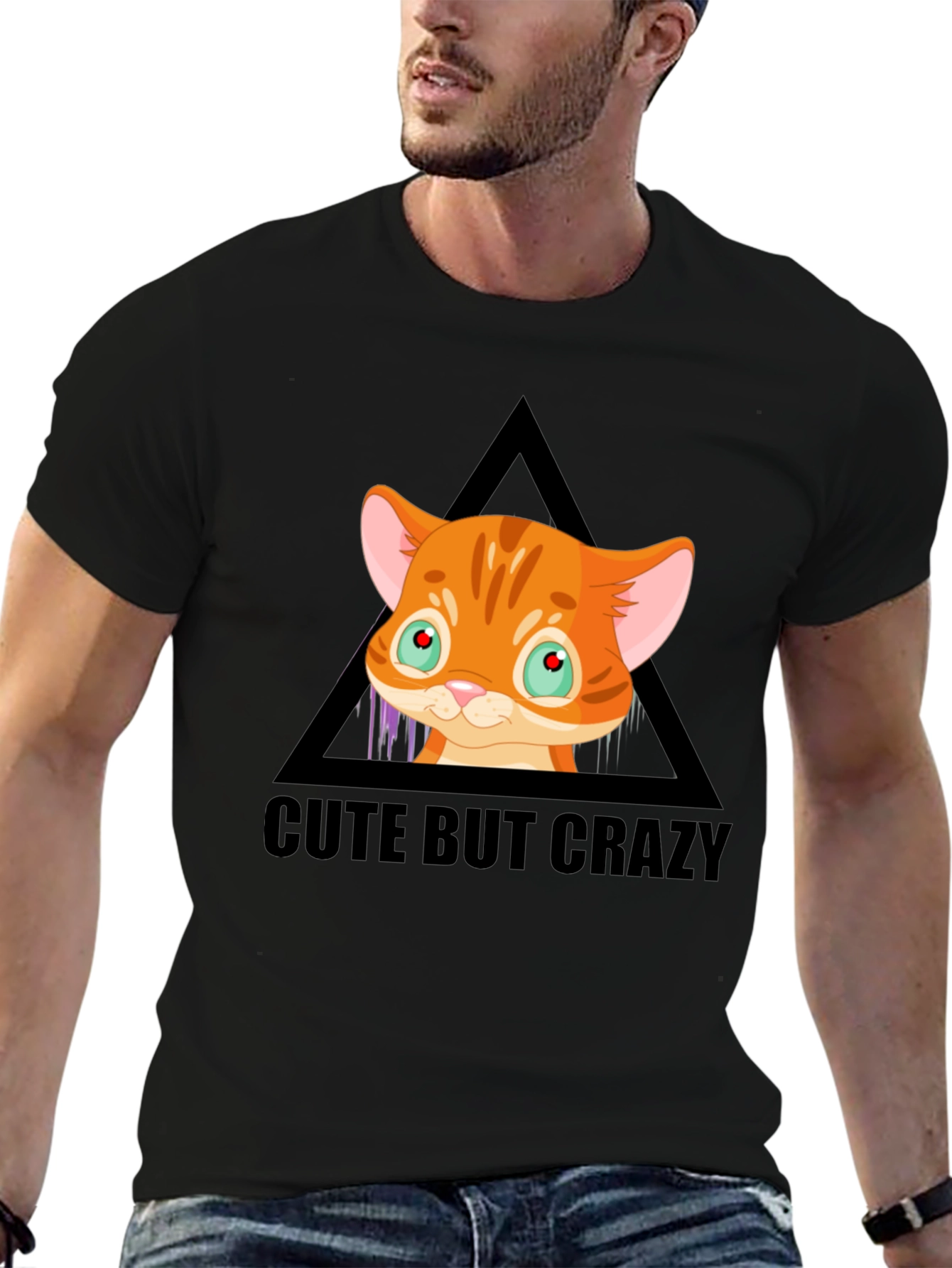 Cute But Crazy Cat Graphic Tee