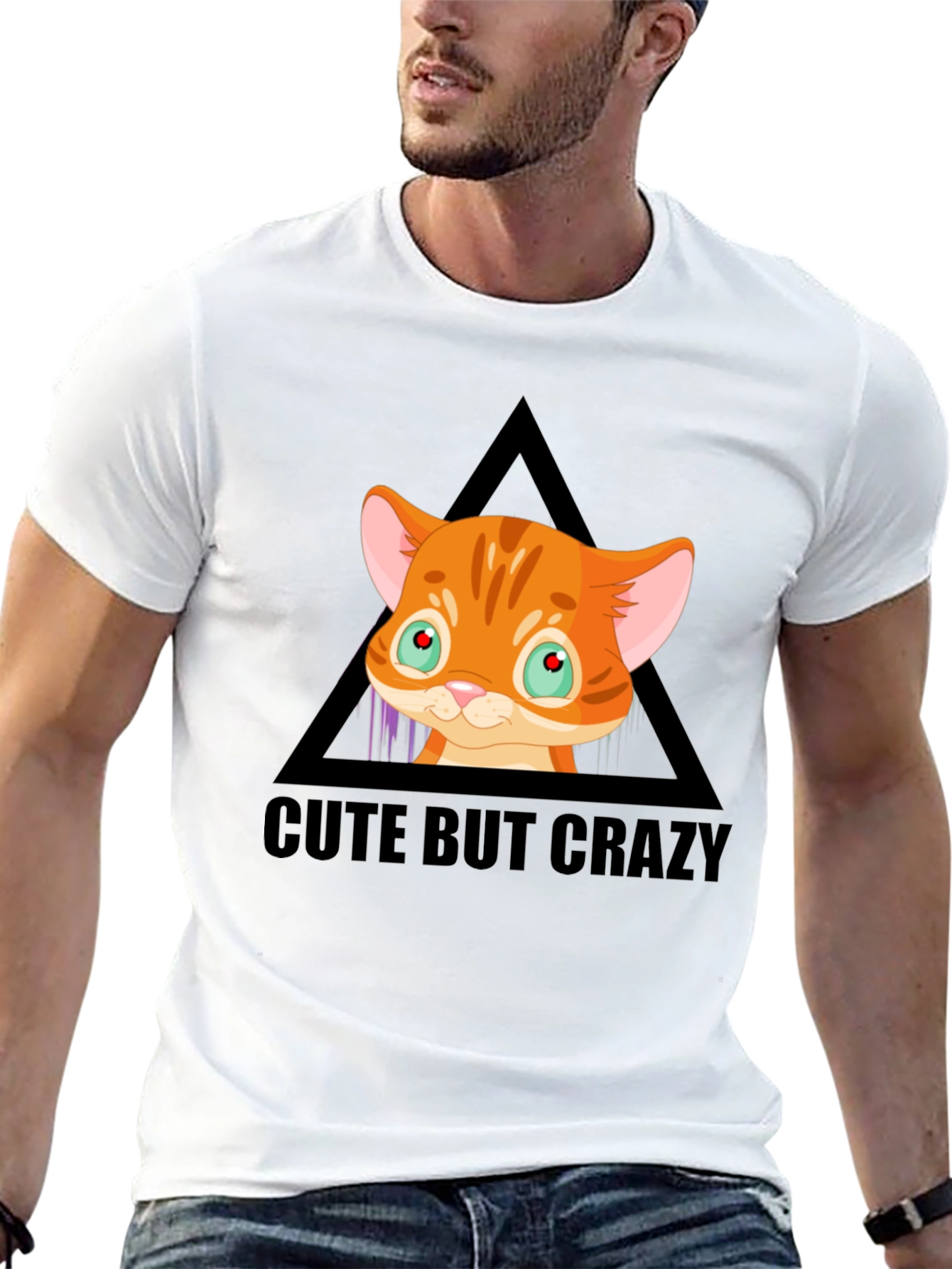 Cute But Crazy Cat Graphic Tee
