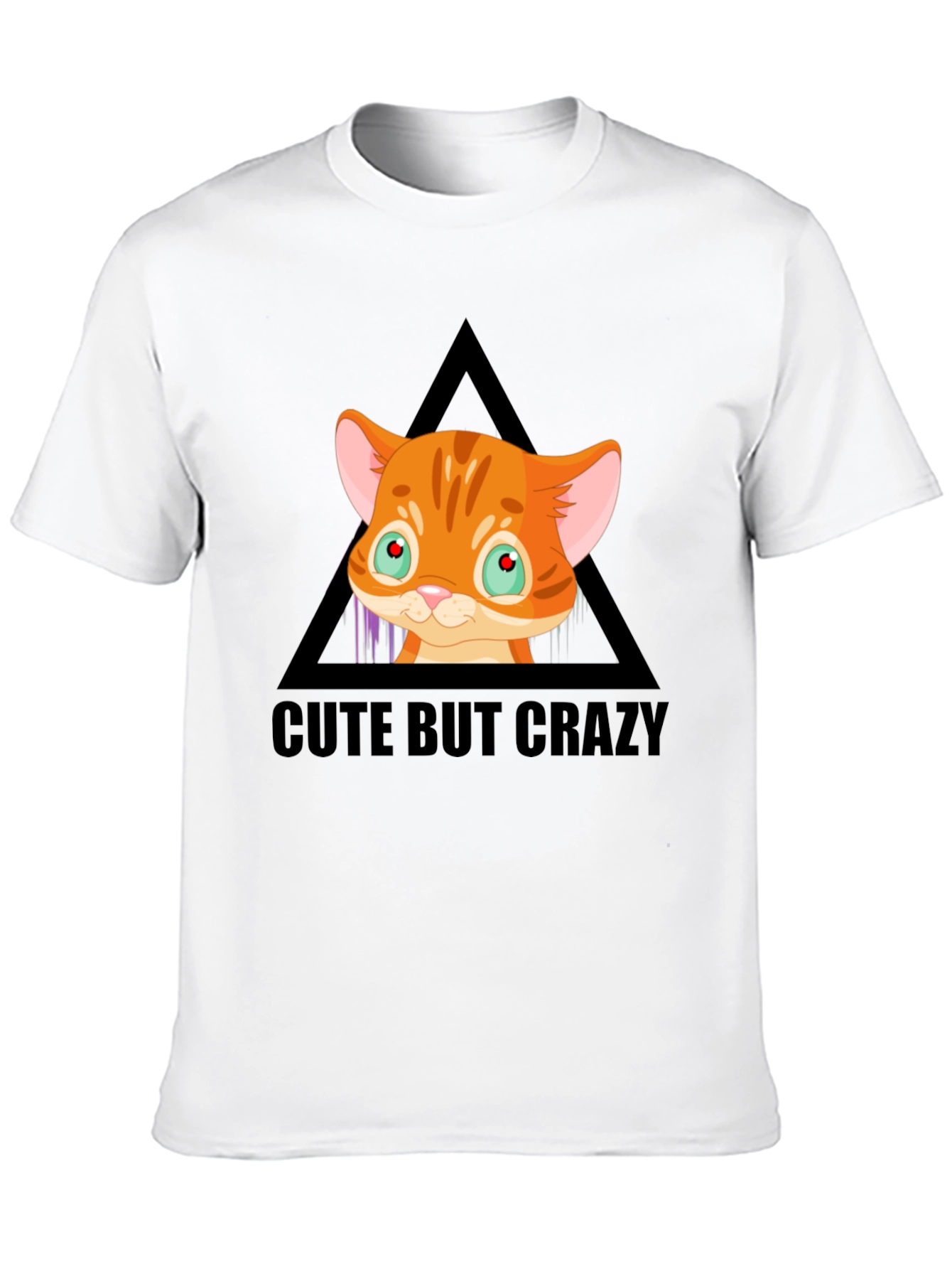 Cute But Crazy Cat Graphic Tee