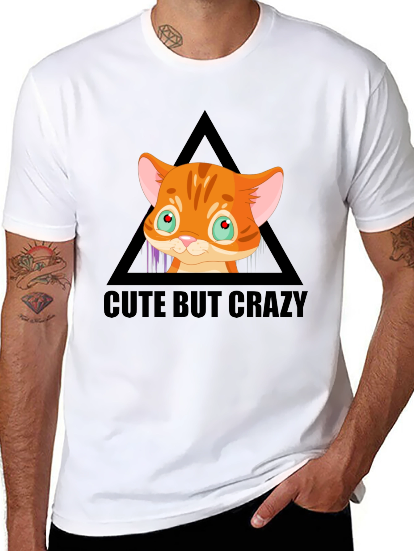 Cute But Crazy Cat Graphic Tee