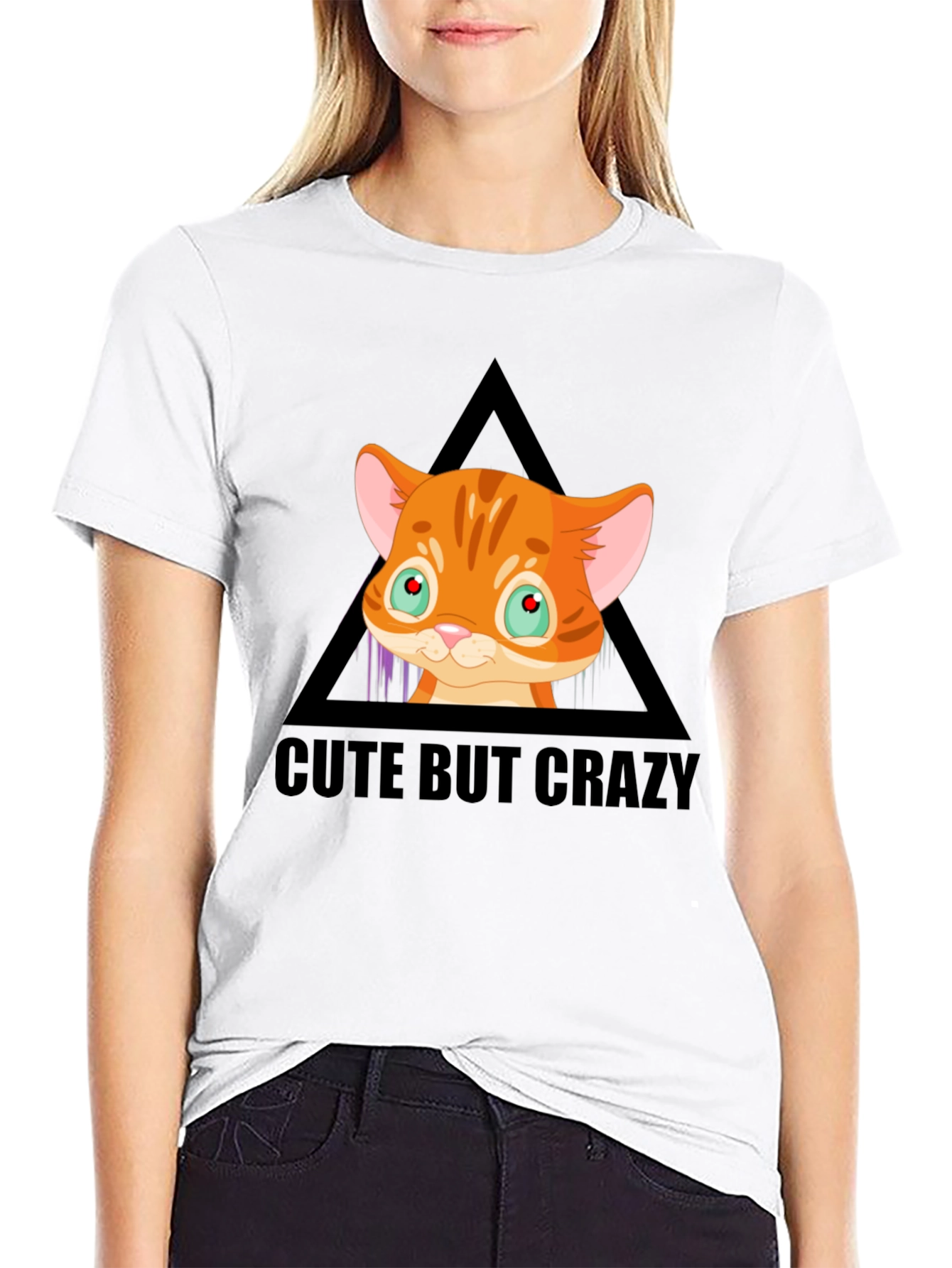 Cute But Crazy Cat Graphic Tee