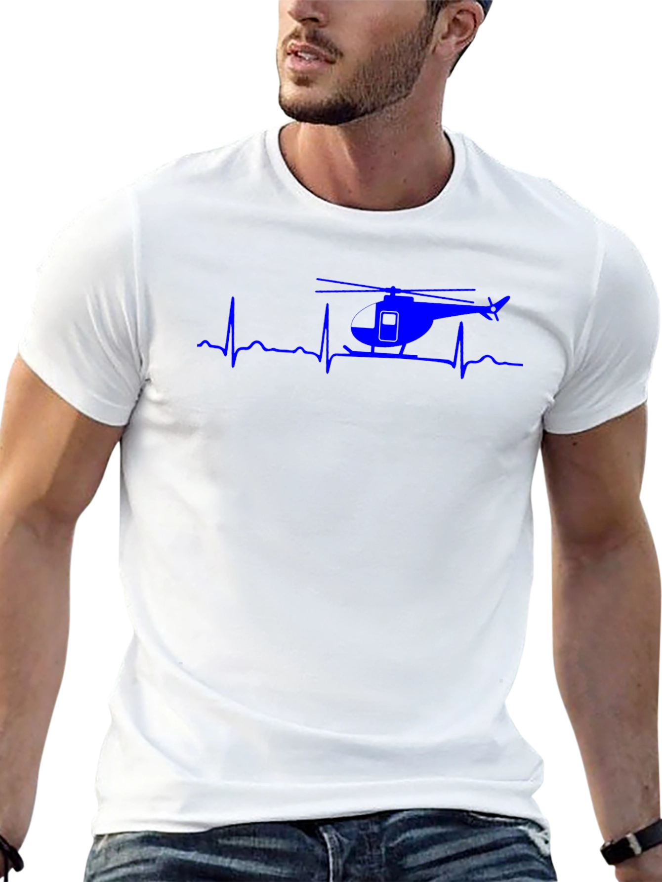 Helicopter Heartbeat Graphic Tee