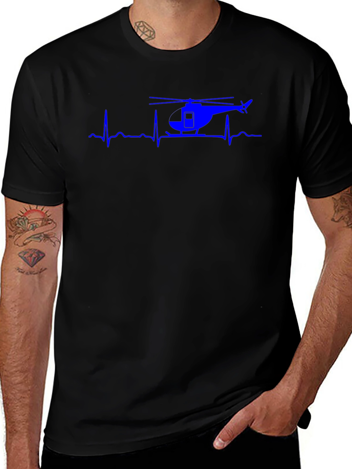 Helicopter Heartbeat Graphic Tee