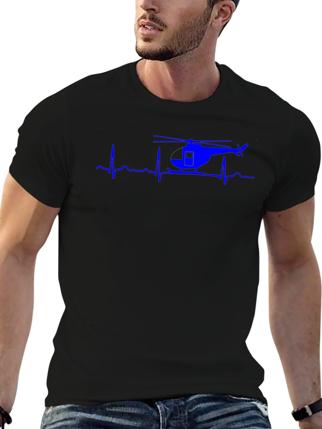 Helicopter Heartbeat Graphic Tee