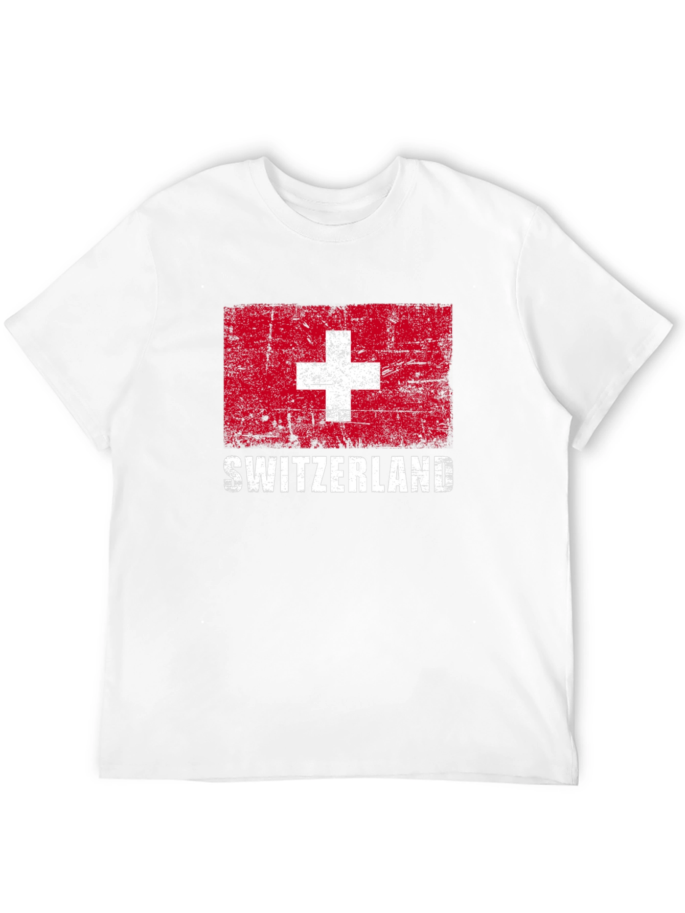 Switzerland Flag Graphic T-Shirt - Distressed Design