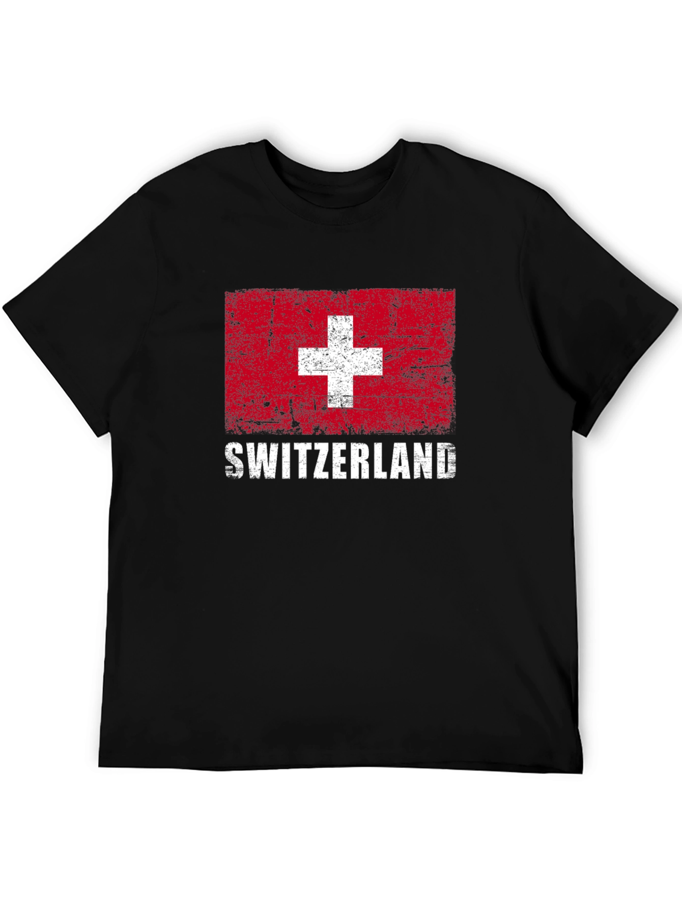 Switzerland Flag Graphic T-Shirt - Distressed Design