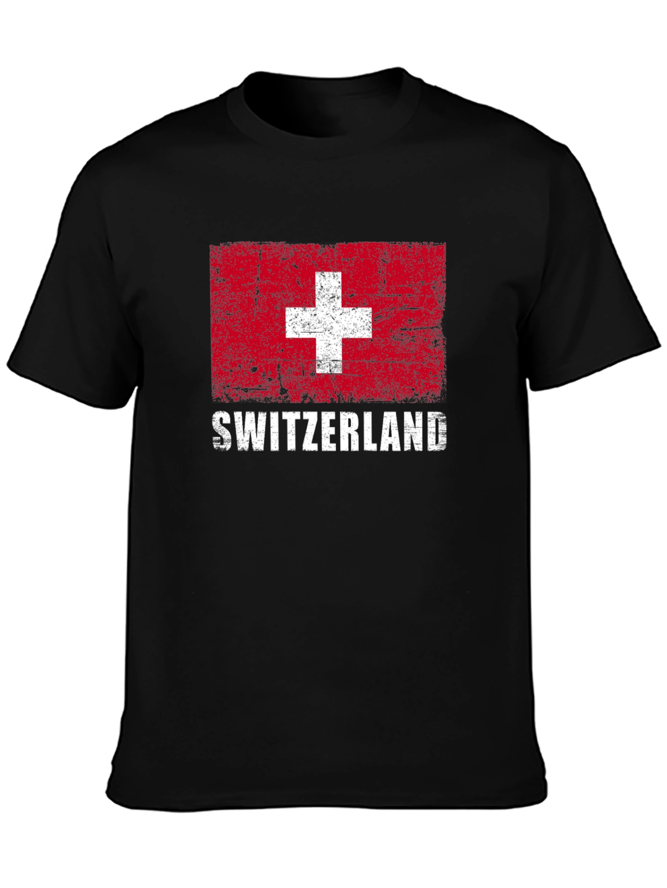 Switzerland Flag Graphic T-Shirt - Distressed Design
