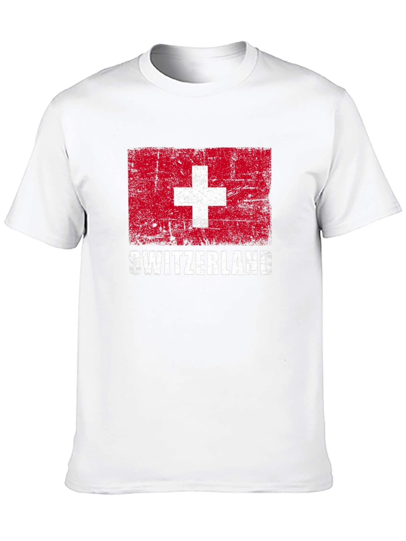 Switzerland Flag Graphic T-Shirt - Distressed Design